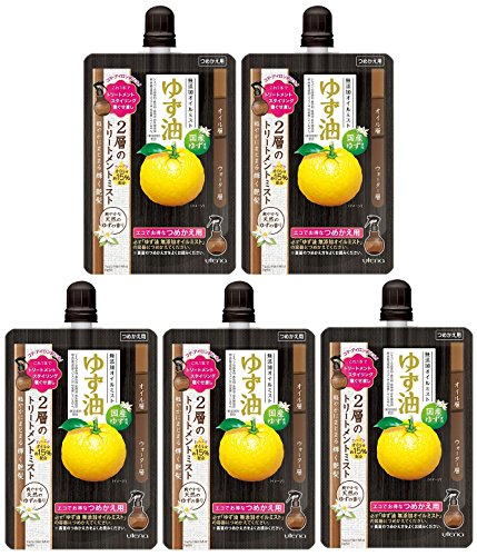 【まとめ買い】ゆず油 無添加オイルミスト (つめかえ用) 160mL×5個