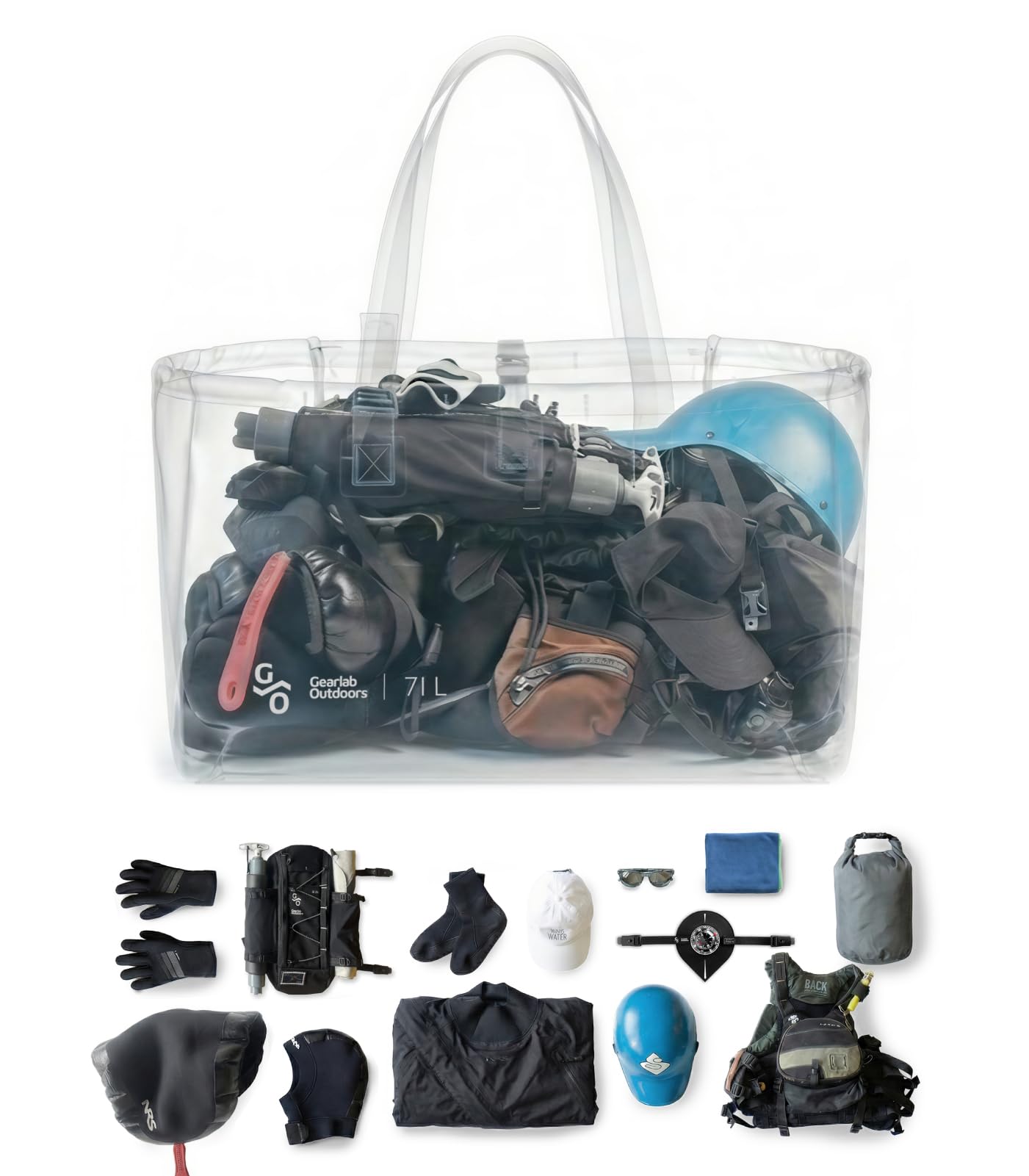 Gearlab 71L Waterproof Gear Bag - Kayak & Camping -2
