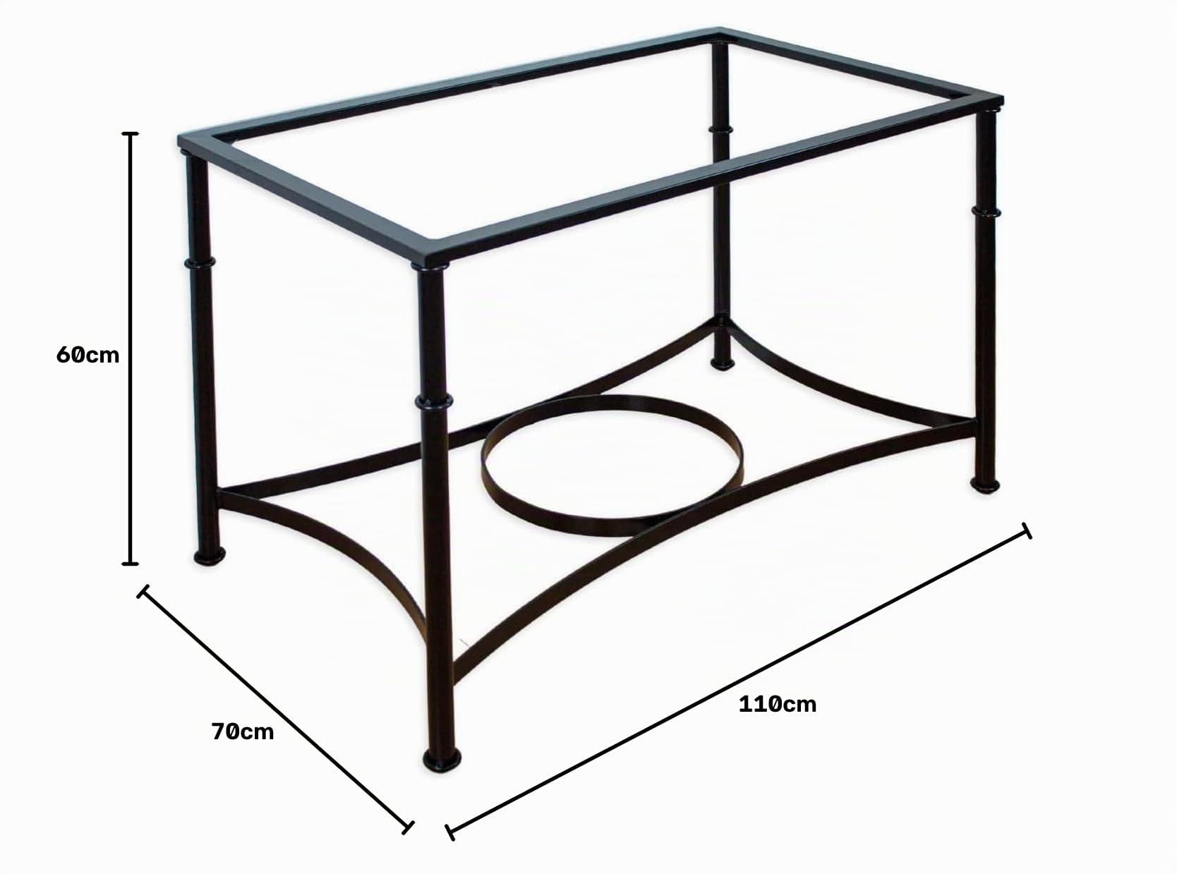 El Herrero Mesa de Forja para Salon, Comedor, Cocina, Mesa de Centro, Jardin | Varias Medidas | Regulable a Doble Altura. Ideal para Ropa Camilla
