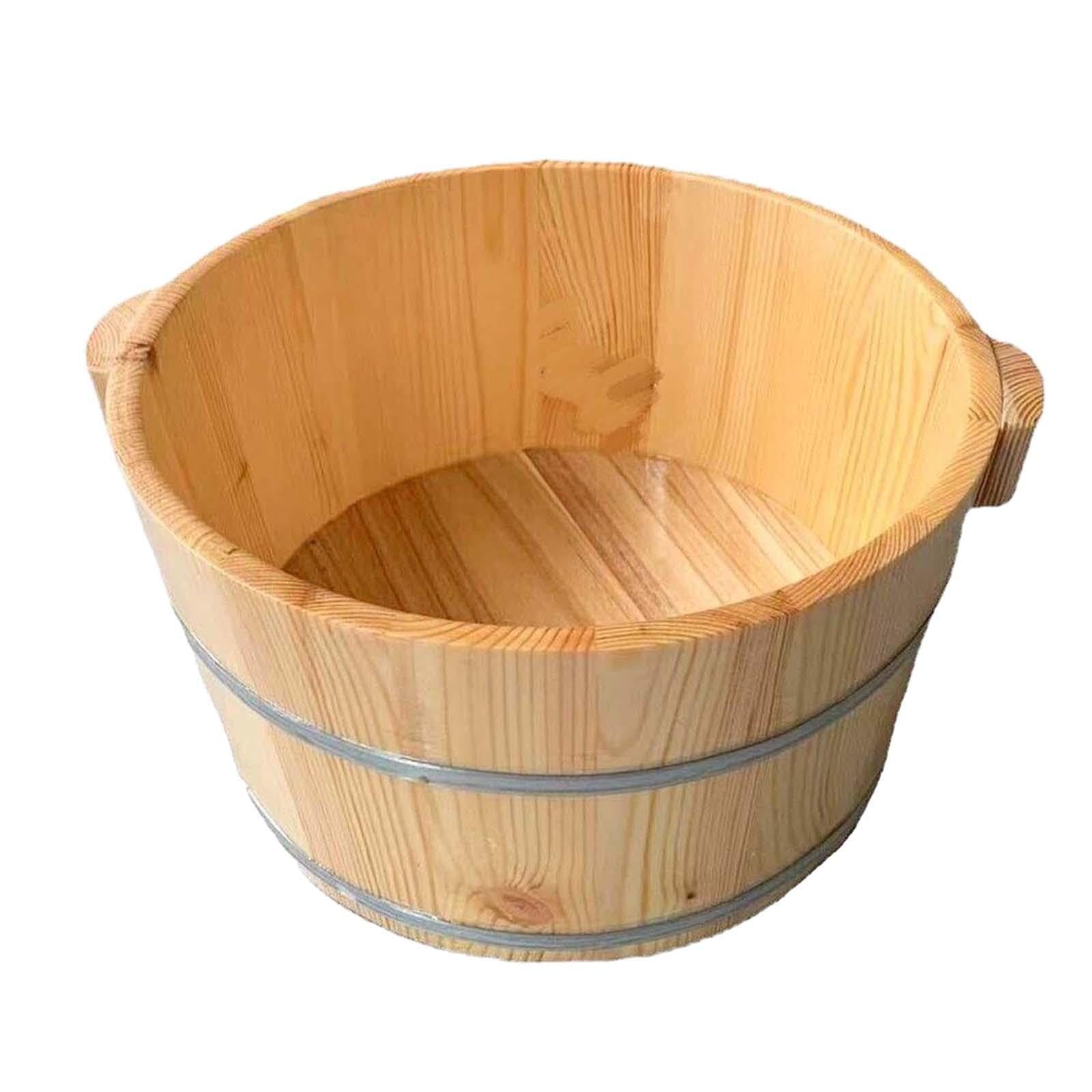 Fußbadewanne mit Eimer – ideal zum Entspannen müder Füße, jederzeit und überall. Genießen Sie wohltuende Bäder. Fußbadewanne aus Holz, Eimer, Becken, hölzernes Fußbad Spa