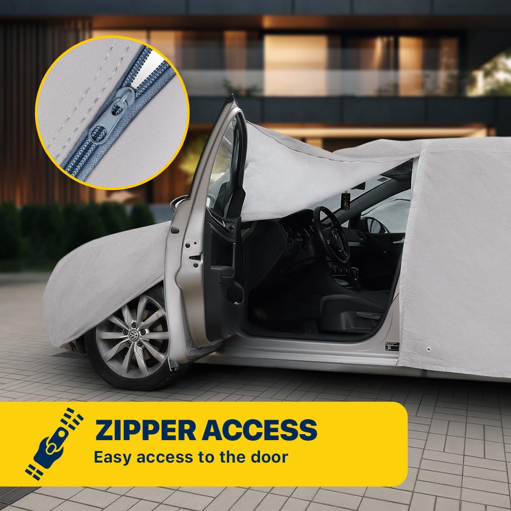 Seal Skin Covers Waterproof Car Cover for Sedan All Weather UV Protection Windproof Straps Dustproof Soft Cotton Lining — view 7