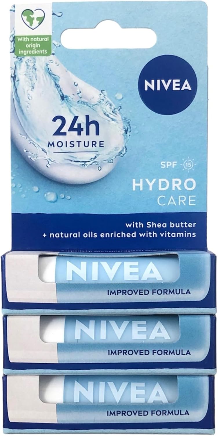 Pack of 3, Nivea Lip Care Balms Hydro Care Pack of 3, Nivea Lip Care Balms Hydro Care