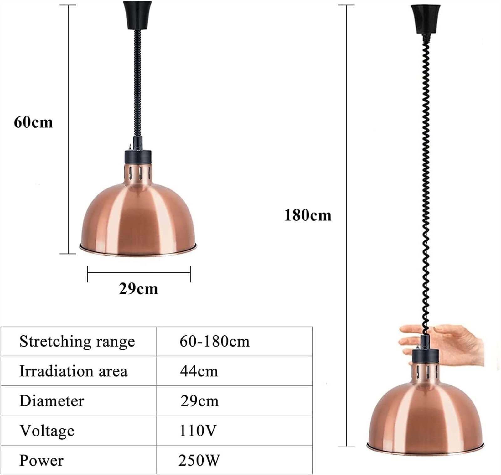 Lampada scaldavivande telescopica Lampada scaldavivande per Buffet Lampada riscaldante per Buffet, Attrezzatura per Servizi di ristorazione Attrezzatura da Cucina per ristoranti Ci
