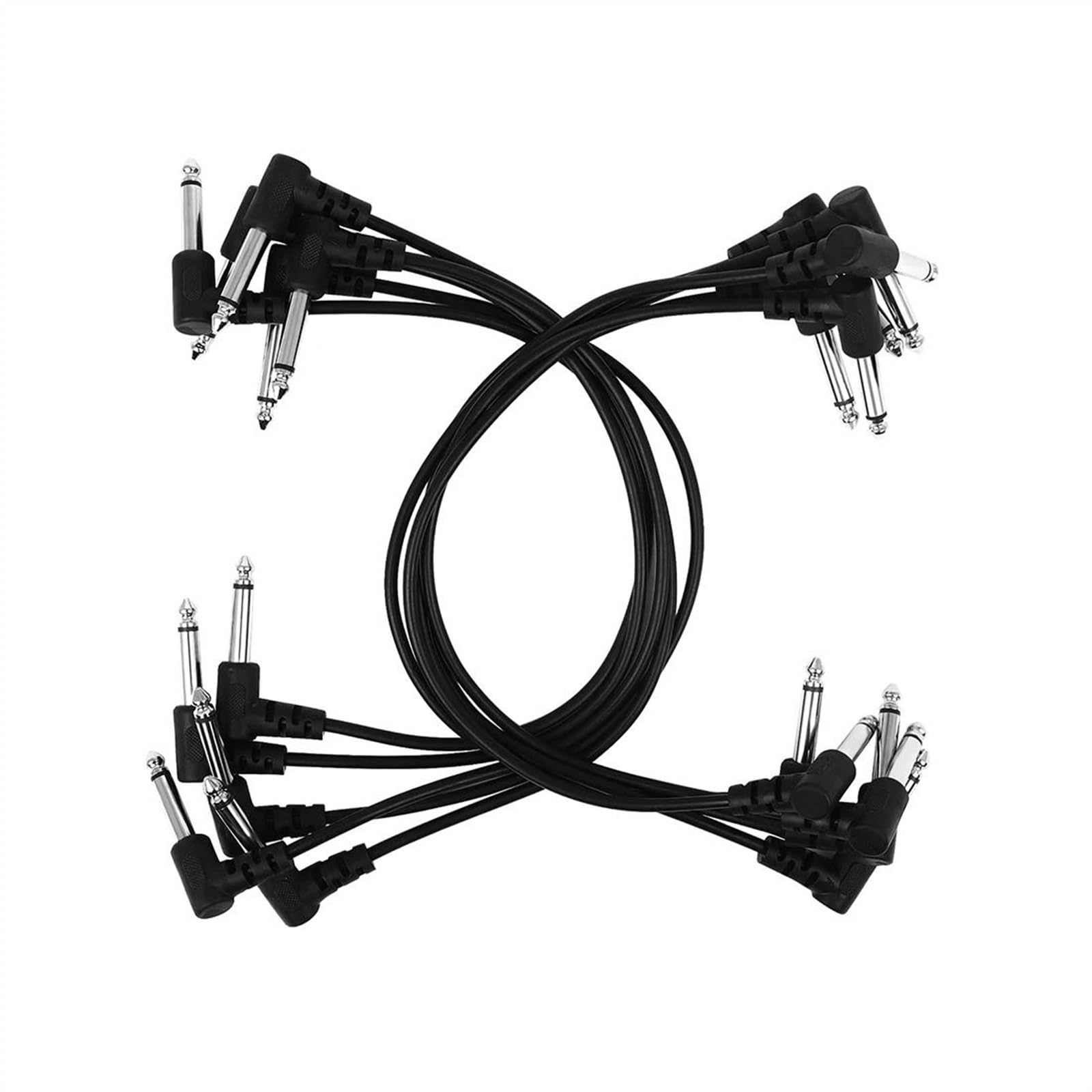 TSTS Cavo Strumento per Chitarra 10 pezzi Cavo di collegamento per effetti per chitarra universale da 6,35 mm Cavo a basso rumore nero Accessori per chitarra elettrica(50)