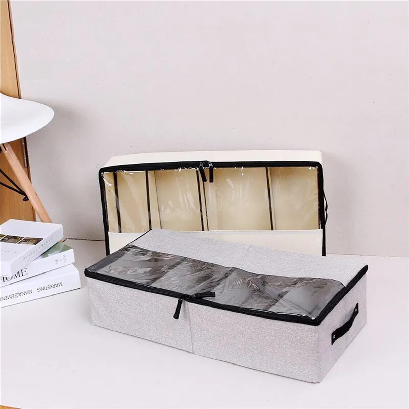 Organizzatore Di Scarpe Sotto Il Letto Scatola for scarpe in tessuto di cotone e lino da 1 pezzo, scatola portaoggetti pieghevole multifunzionale, scatola portaoggetti sotto il letto Per Risparmiare S