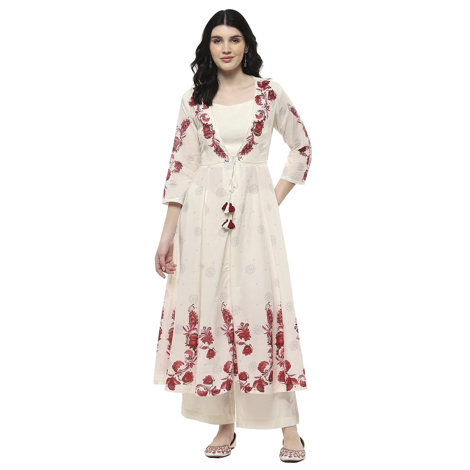 Women Cotton Anarkali Printed Suit Set-image-7