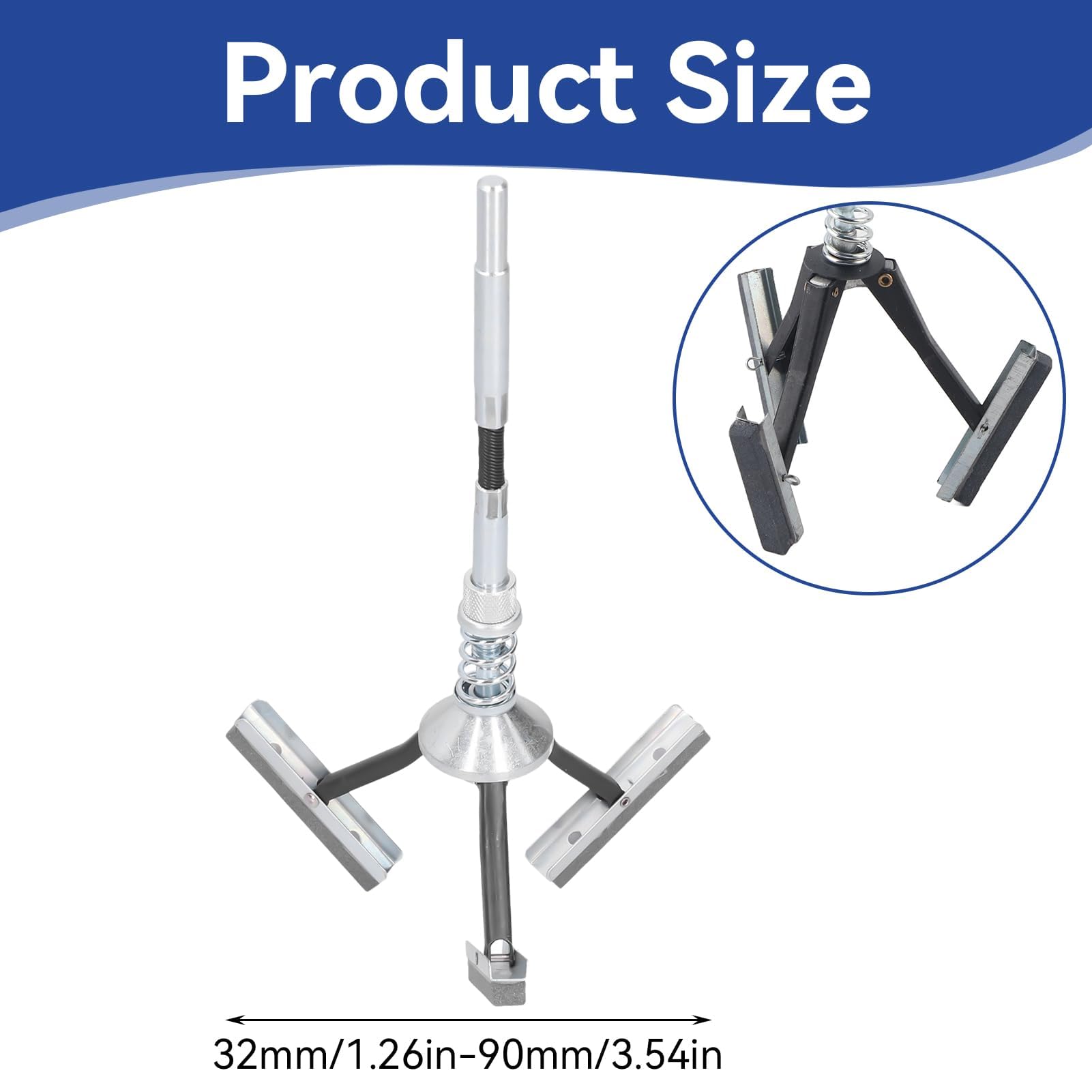 32mm à 90mm Outil de Déglaçage de Cylindre, 3 Mâchoires Outil Tension D'arbre Flexible de Moteur Automatique Réglable Déglaçant de Cylindre Automobile pour Voitures Camions Bus Tracteurs