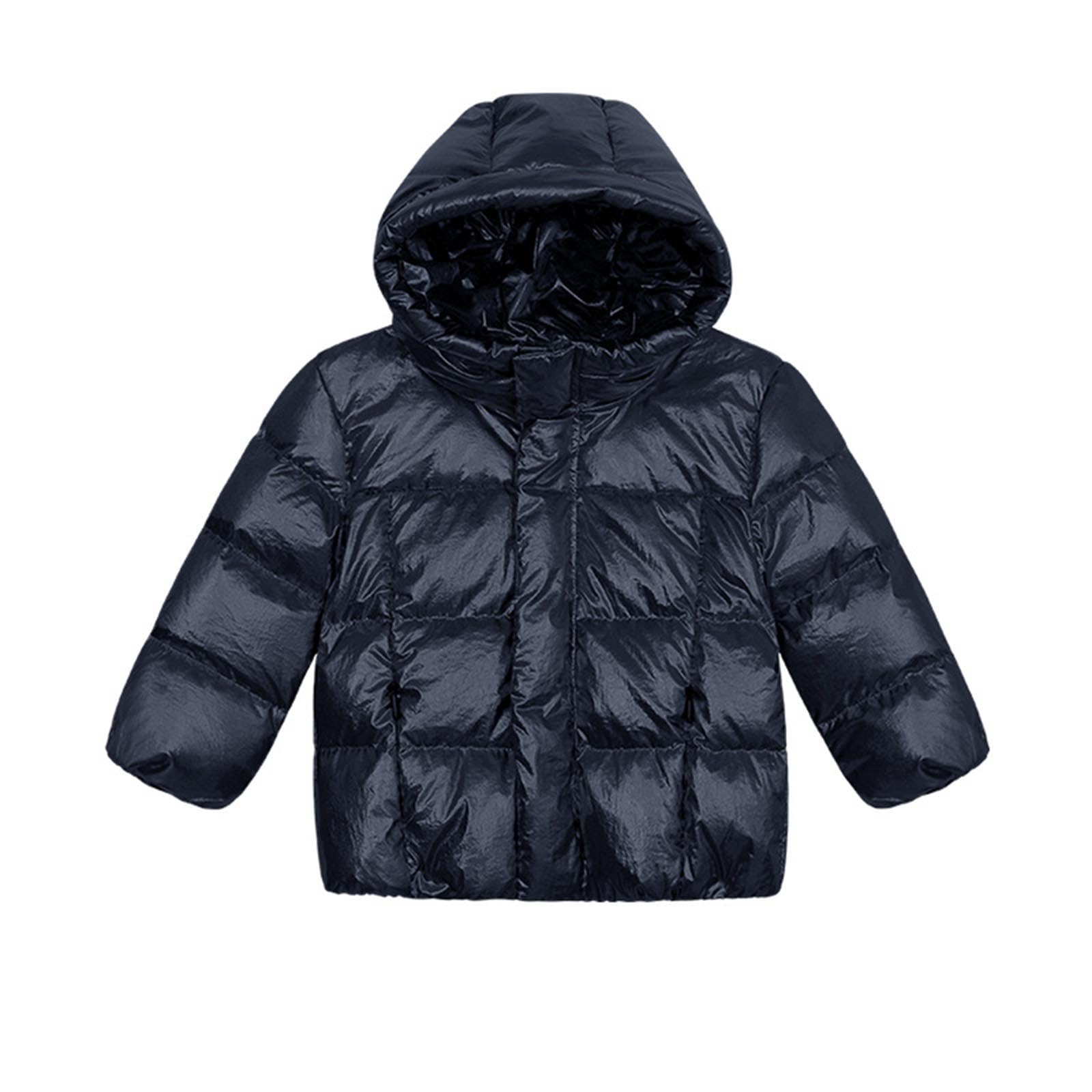 Chaqueta acolchada con capucha y cuello alto para niños y niñas, abrigo acolchado con bolsillo con cremallera, resistente al viento, grueso, cálido, para la escuela, al aire libre, casual, para