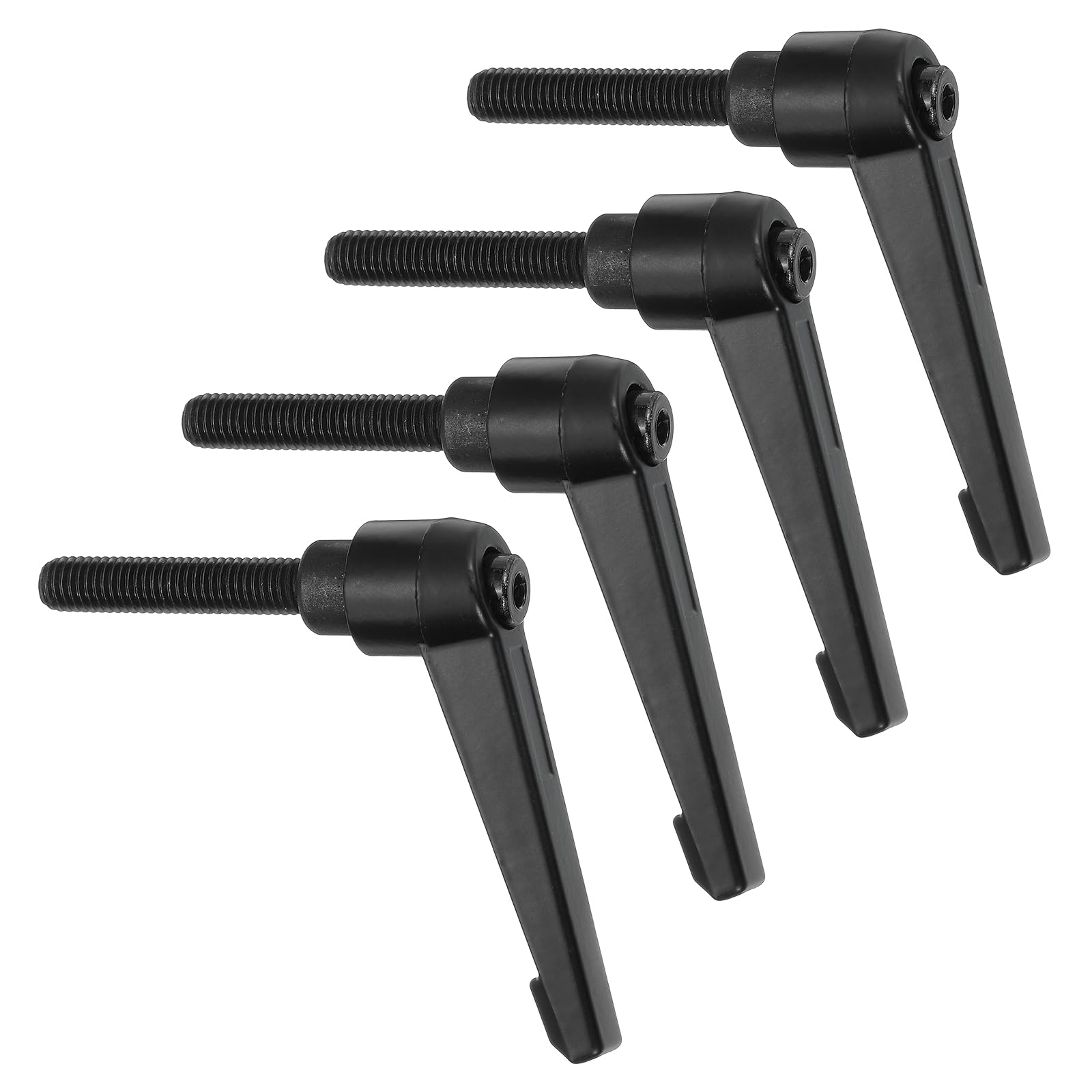 uxcell 4Pcs M8 x 40mm Adjustable Knobs Handle Male Thread Push Button Ratchet Quick Release Locking Rotating Bolt for Lathe Machinery, Black