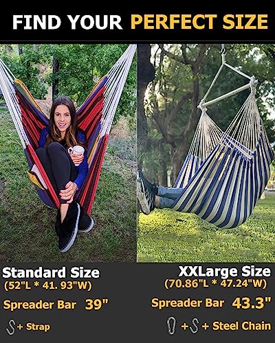 Advokair Hammock Chair Swing-Xxl Large Hanging Hammock Chair－Max 500 Lbs-70In Hammock Swing- Roomy & Heavy Duty #TOP4