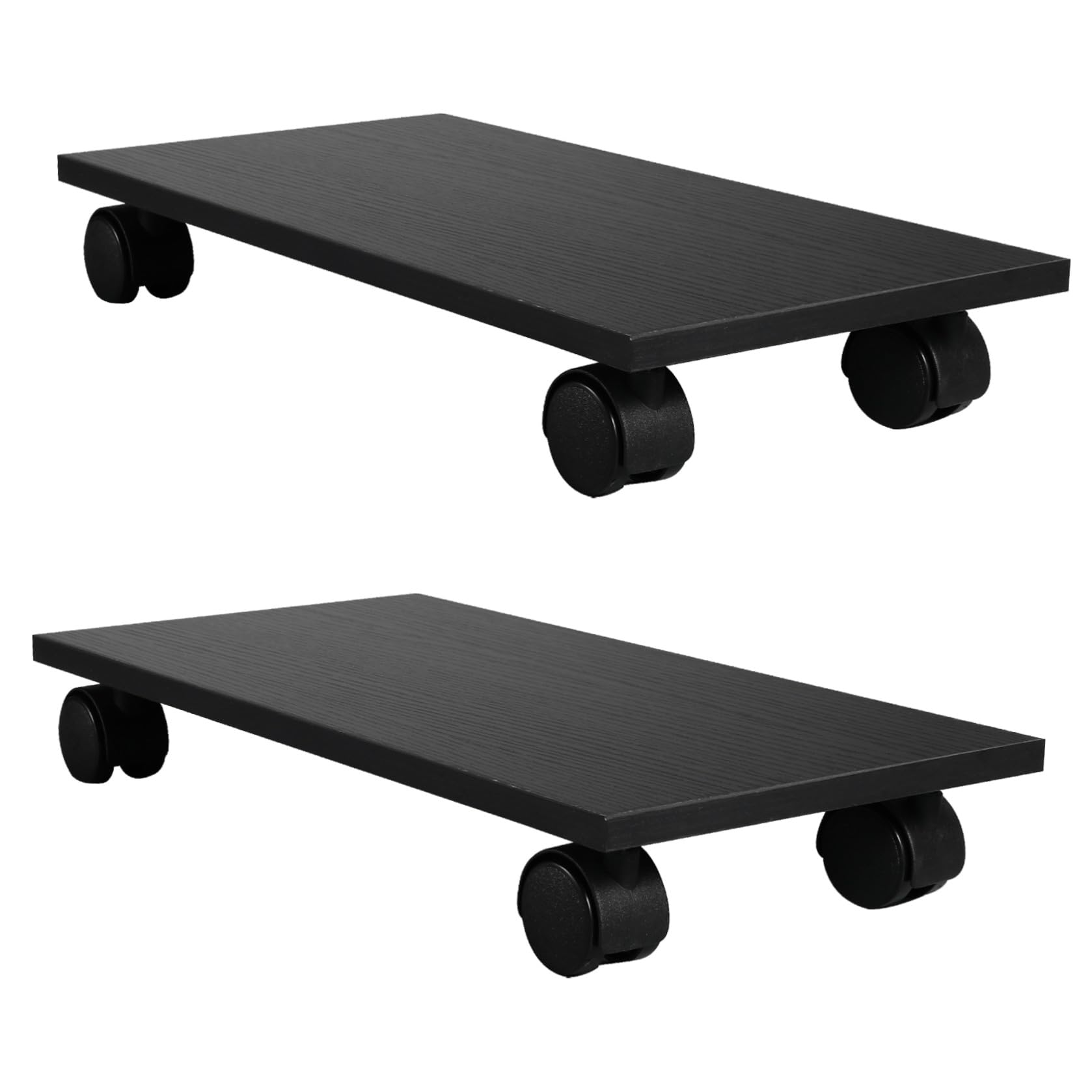 2 Pièces Chariot Mobile pour Tour PC en Bois avec roulettes