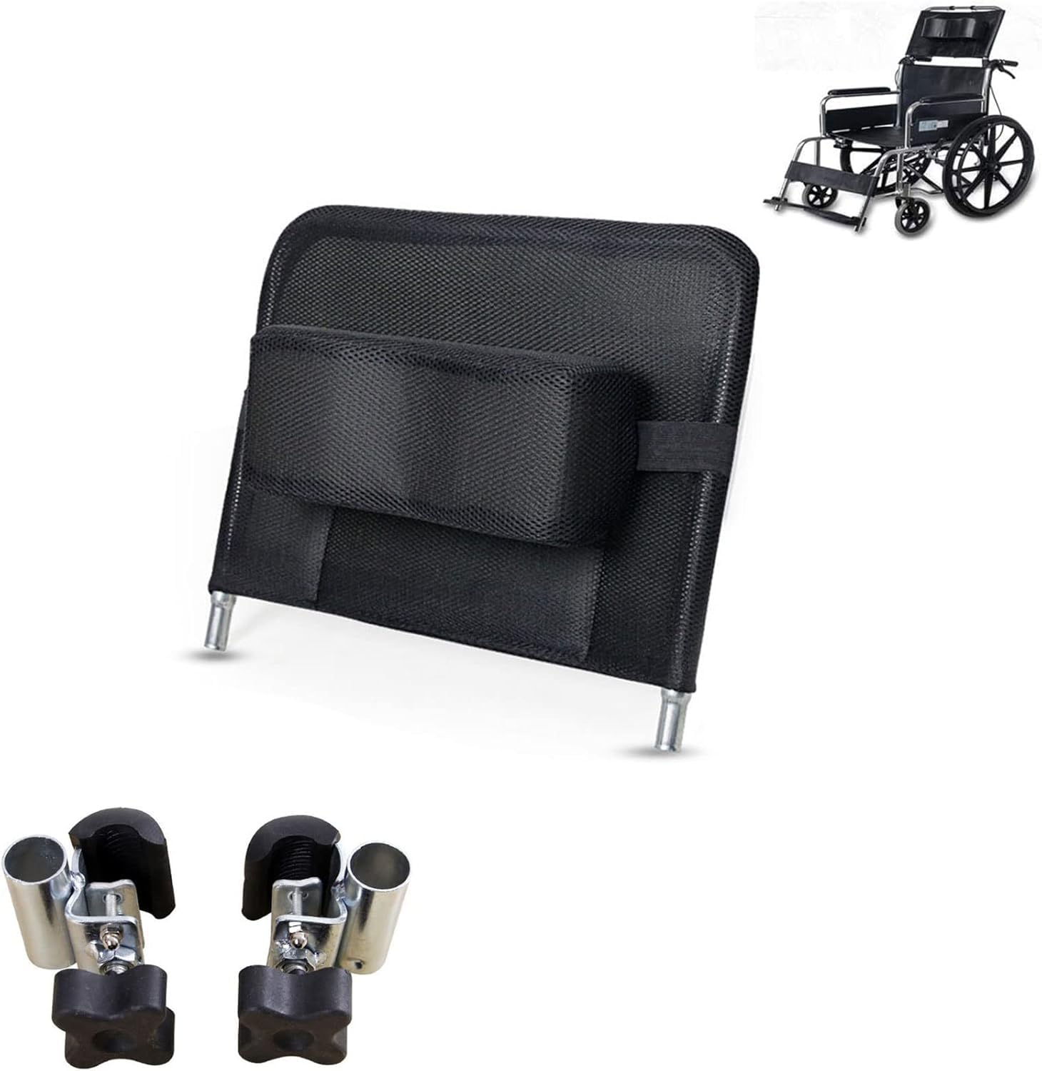 Mouske Widened Style Wheelchair Headrest Neck Support, Portable Head Pillow Removable Lightweight Padding Backrest Universal Wheelchair Accessories For 16"-20"