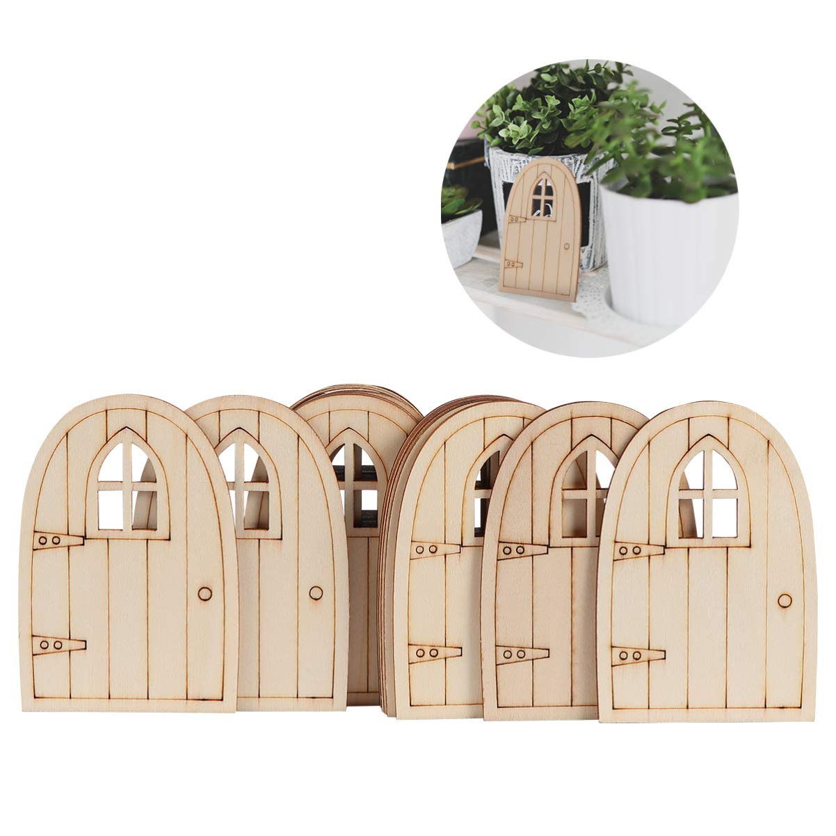 Happyyami 2 Stück Miniatur Feentüren Aus Holz – Märchenhafte Deko Für Garten & Innen, Wetterfest, Detailreich