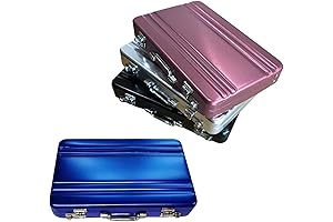 4Pcs Business Card Holder Suitcase, Aluminum Business Card Case