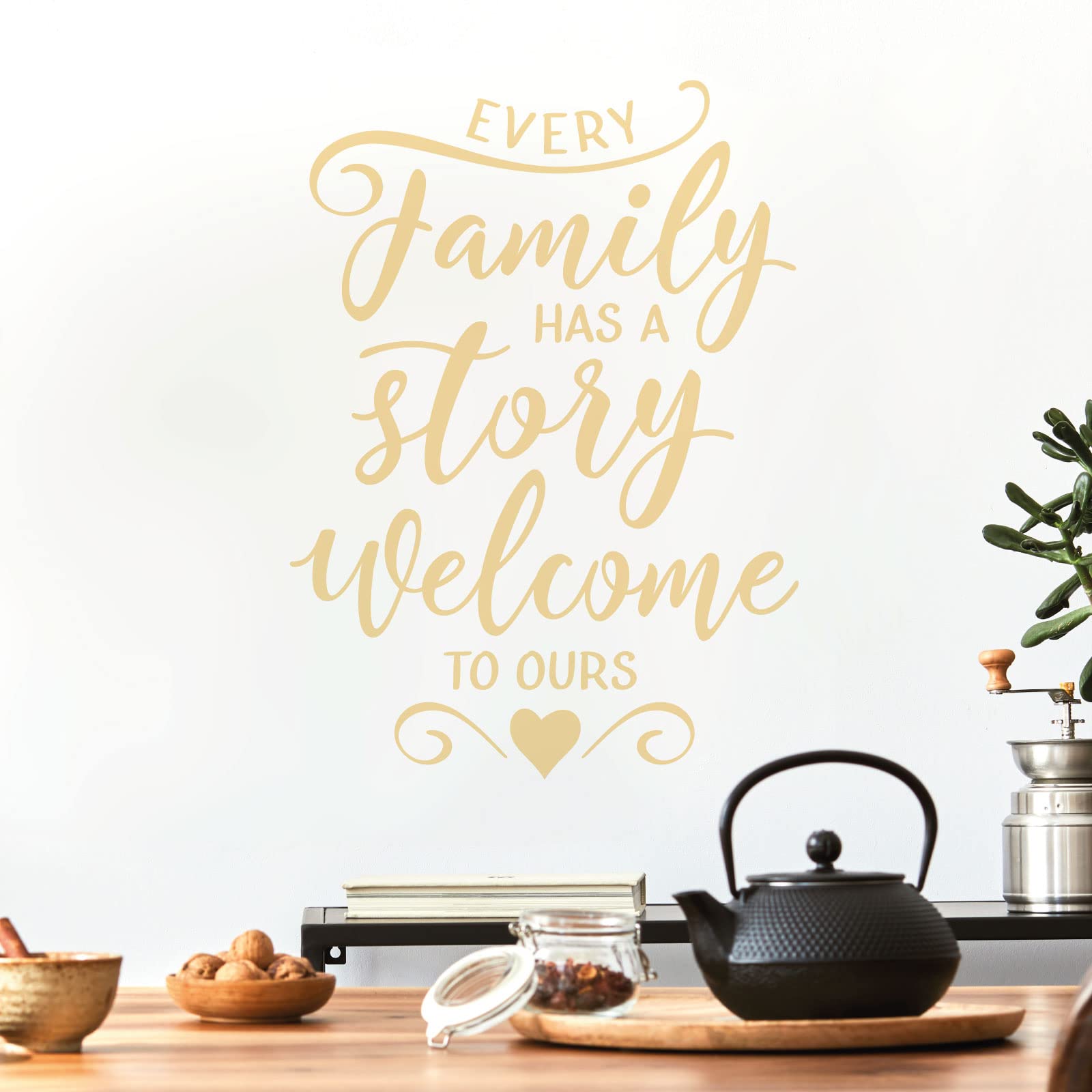 Every Family has a Story, Welcome to Ours - Family Decal Wall Sticker [Large] [Cream]