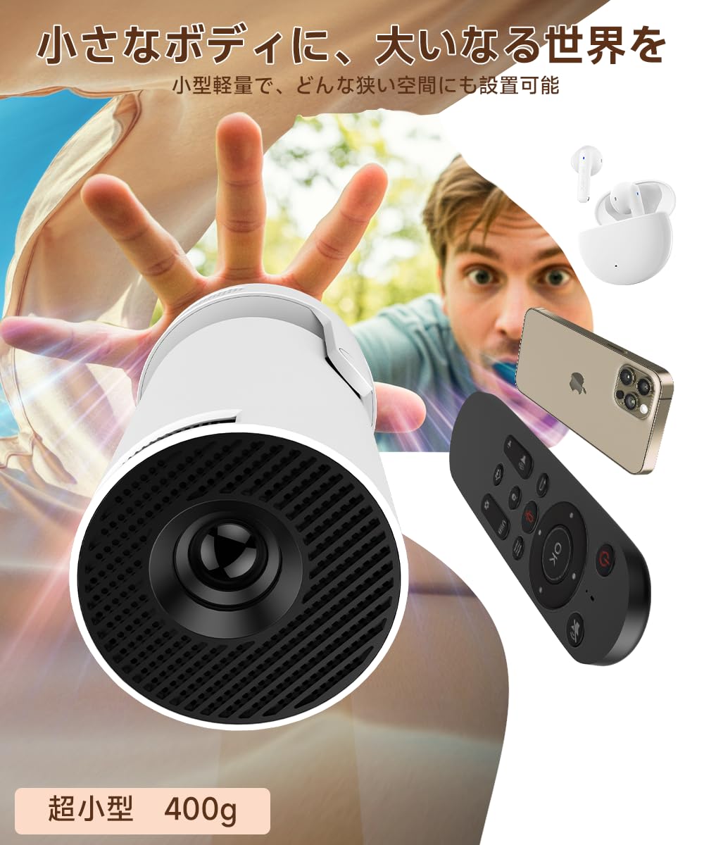Amazon.co.jp: Alwtniet プロジェクター 家庭用 小型 天井投影 HiFi