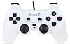 Kontorland Wired PC Gamepad – Dual Vibrating USB Game Handle with D-Input & X-Input Support (White)