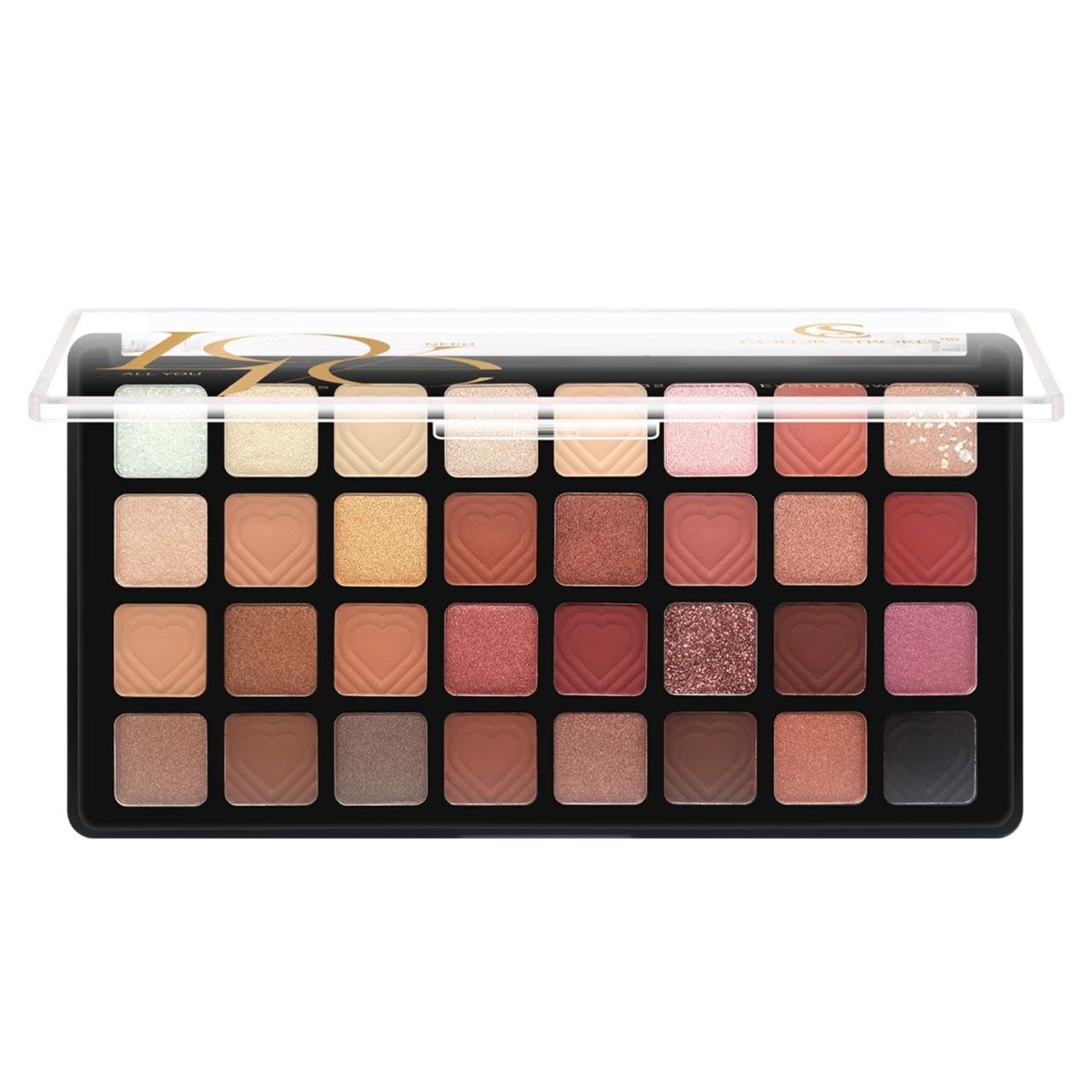 MY COLORS Strokes All You Need IS Love 32 Shades Eyeshadow Palette, Highly Pigmented and Blendable, Multicolor, Matte and Shimmer Finish, Pressed Powder, 32g-image-37