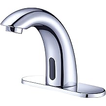 Yodel Faucet Chrome Touchless Bathroom Sink Faucet - Automatic Sensor Faucet - Dual Power Supply 110V AC or Battery Operated for Commercial