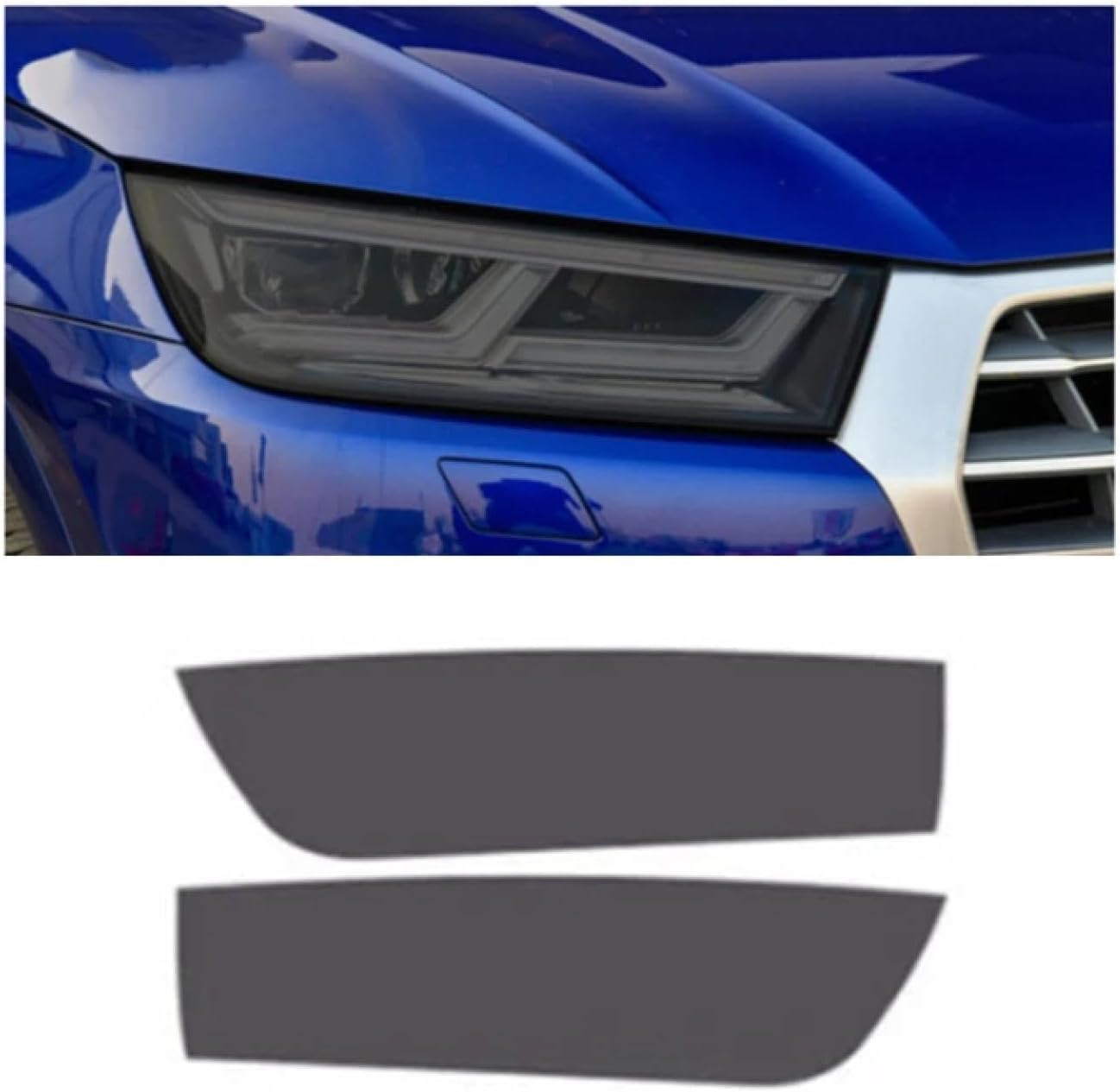 SamLng Car Front Light Film for Q5 2017-2024 Light Controlled TPU Car Front Headlamp Protection Film Color Changing Car Headlight Film TPU Lamp Film Precut Headlight Protective Film