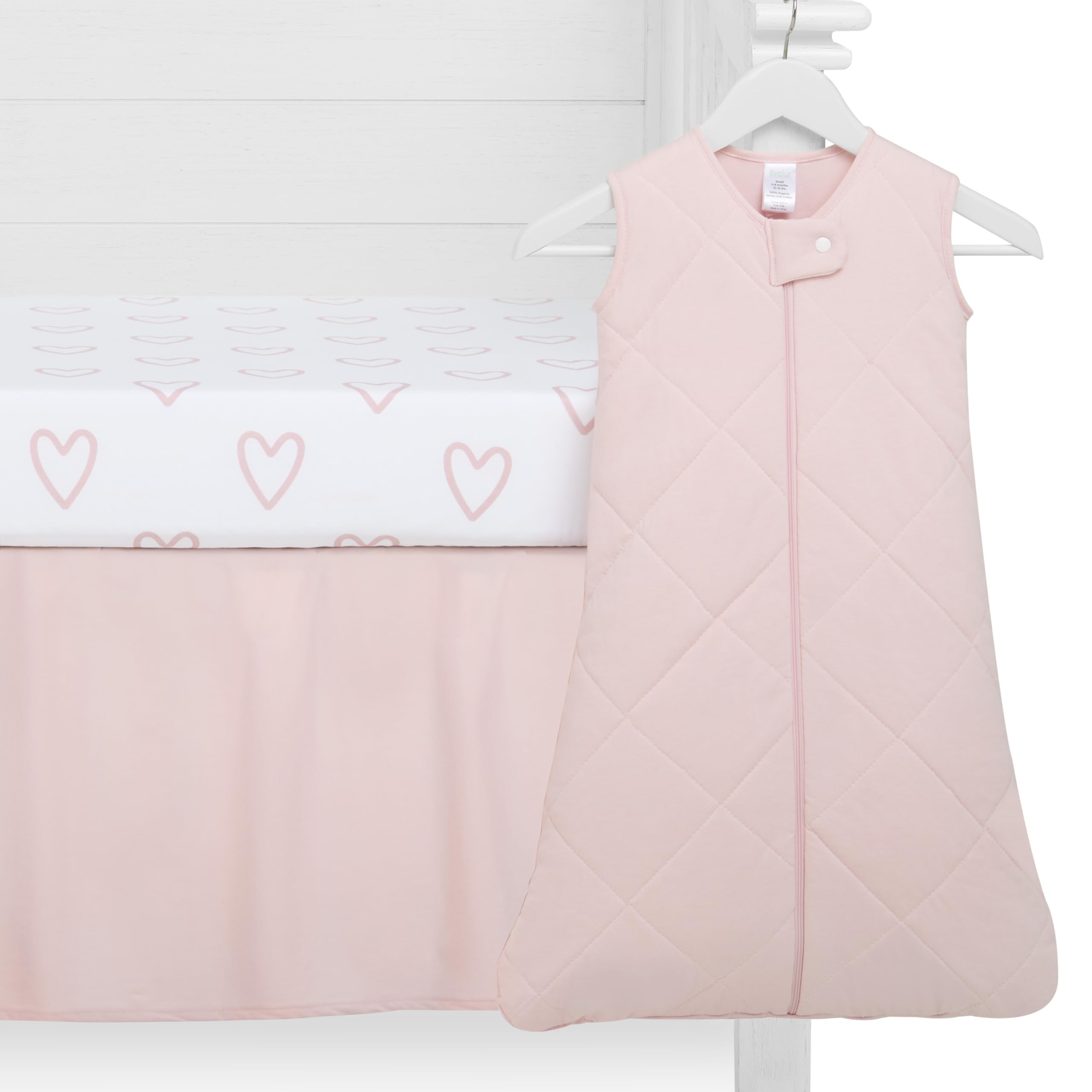 Evolur I Hear You 3 Piece Crib Bedding Set, Machine Washable, Soft and Breathable Toddler Bedding Set, Includes Fitted Sheet, Wearable Blanket and