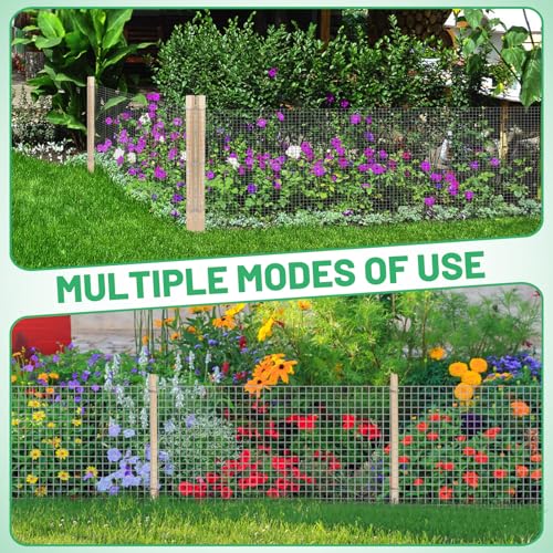 Cerca de jardim de madeira barreira de animais - Cerca de cedro para jardim de berloque 8 estacas de