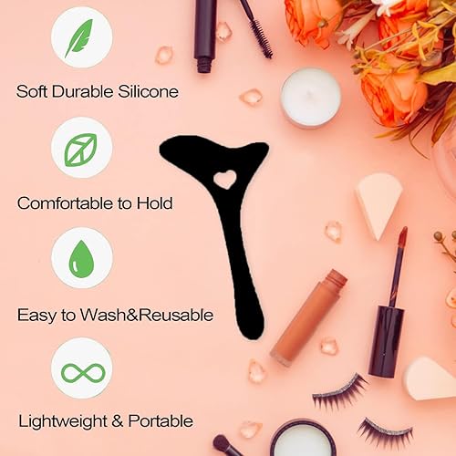 Miniatura 4 de SHANPIN 2 plantillas de ojos reutilizables de silicona para ayudar a los ojos, delineador de ojos, delineador de pestañas, sombra de ojos, lápiz