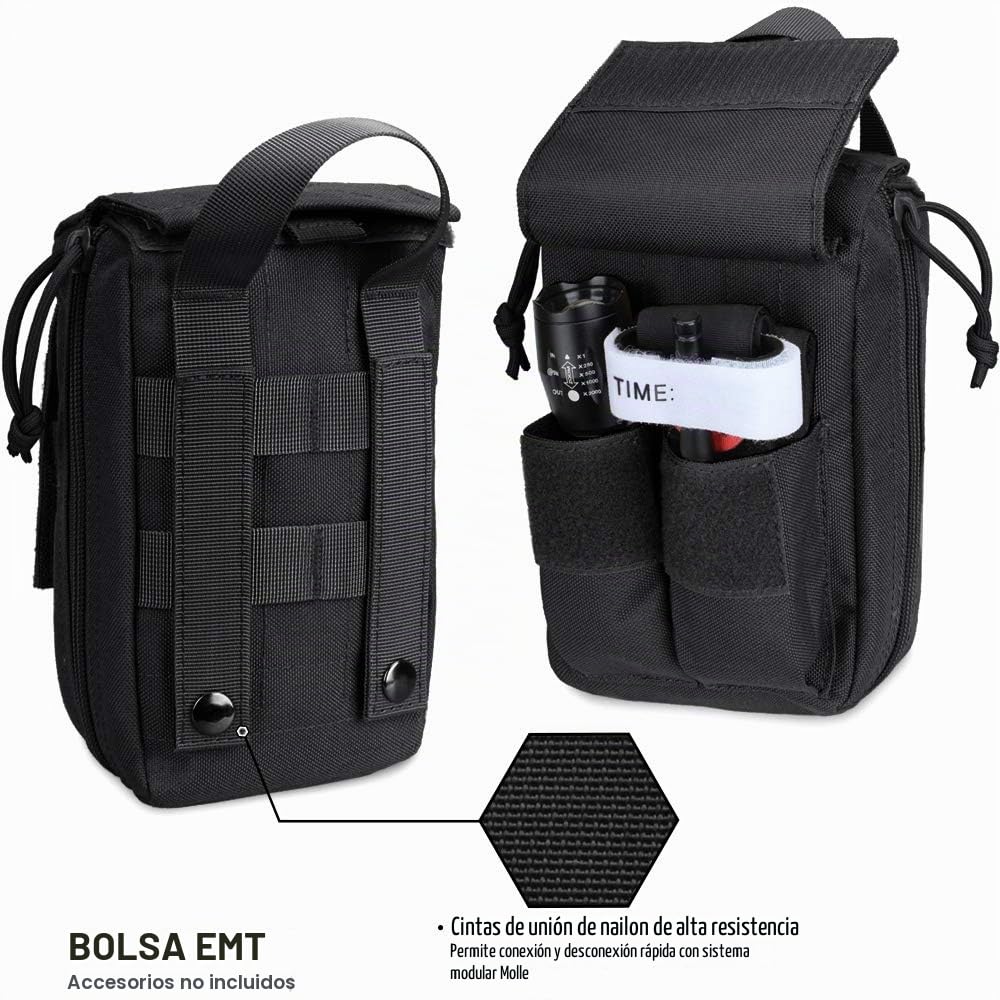 WYNEX Bolsa táctica de primeros auxilios, diseño cortado con láser, bolsa Molle EMT, bolsa de supervivencia IFAK, bolsa de supervivencia, organizadora médica de emergencia, incluye parche de cruz roja