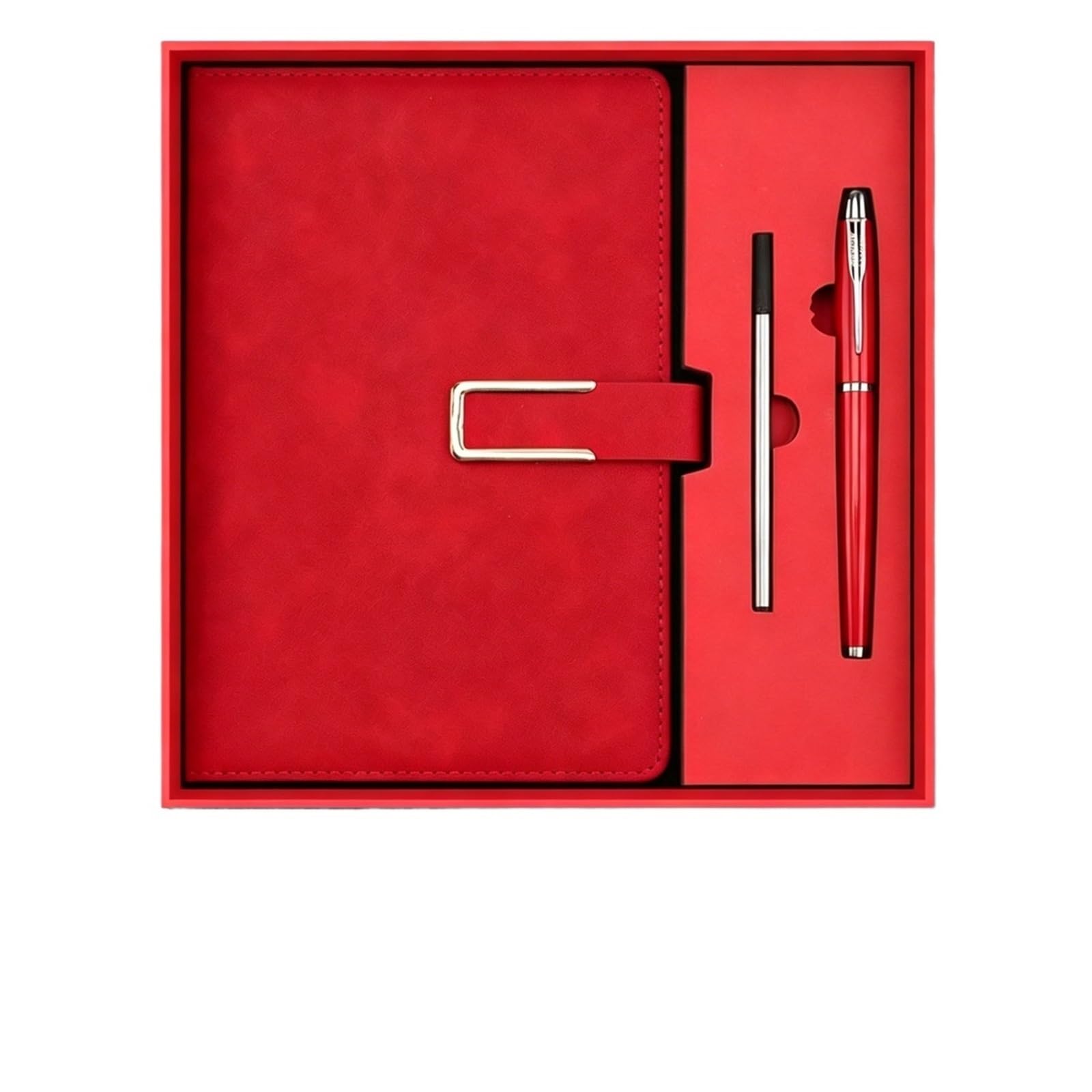 Set di quaderni in pelle | Confezione regalo con penna a sfera e ricarica, for attività di matrimonio di compleanno(Red)