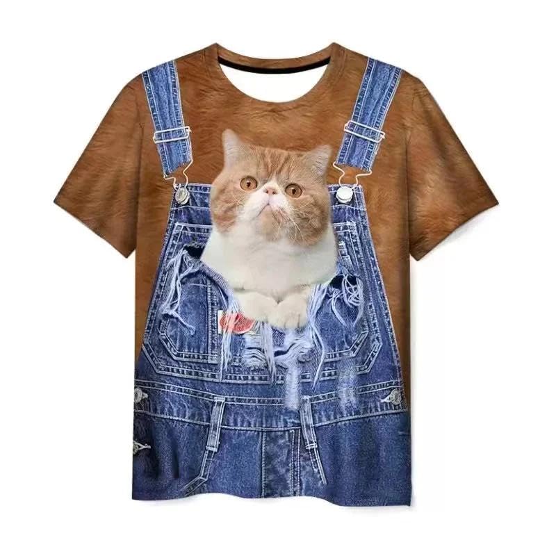 T-shirt frais homme CHANYI anti-transpiration imprimé chat
