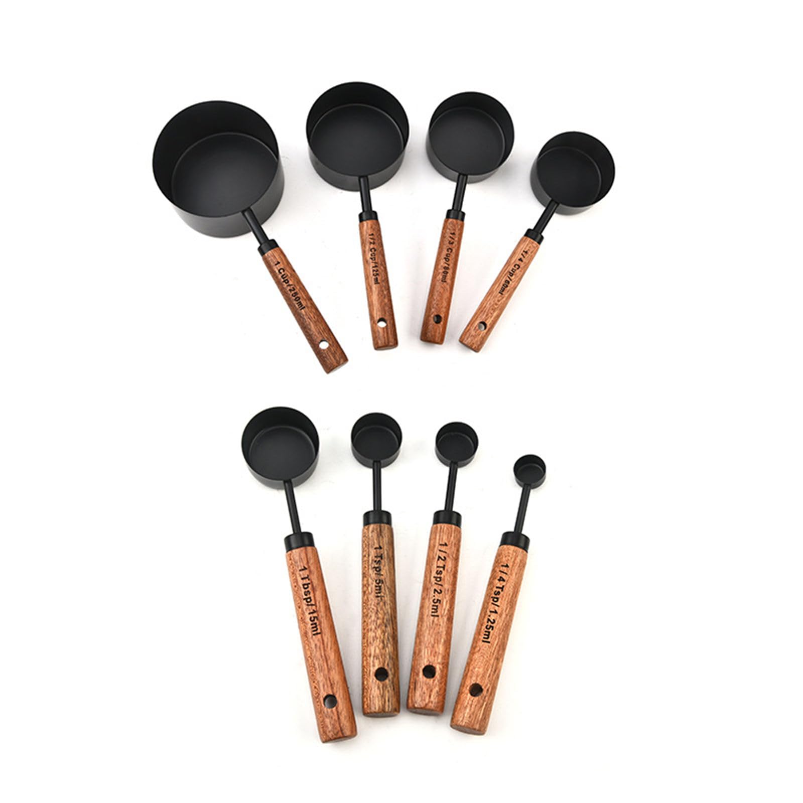 Qusinfc 8Pcs Stainless Steels Measuring Coffee Scoops Small Cup Tablespoon Measuring Spoons Kitchen Tool Easy to Clean Stainless Steels Spoons Baking Tool