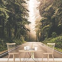 Wall Mural Forest in Fog Removable Self-Adhesive Wallpaper Wall Decoration for Bedroom Living Room - 66x96 inches