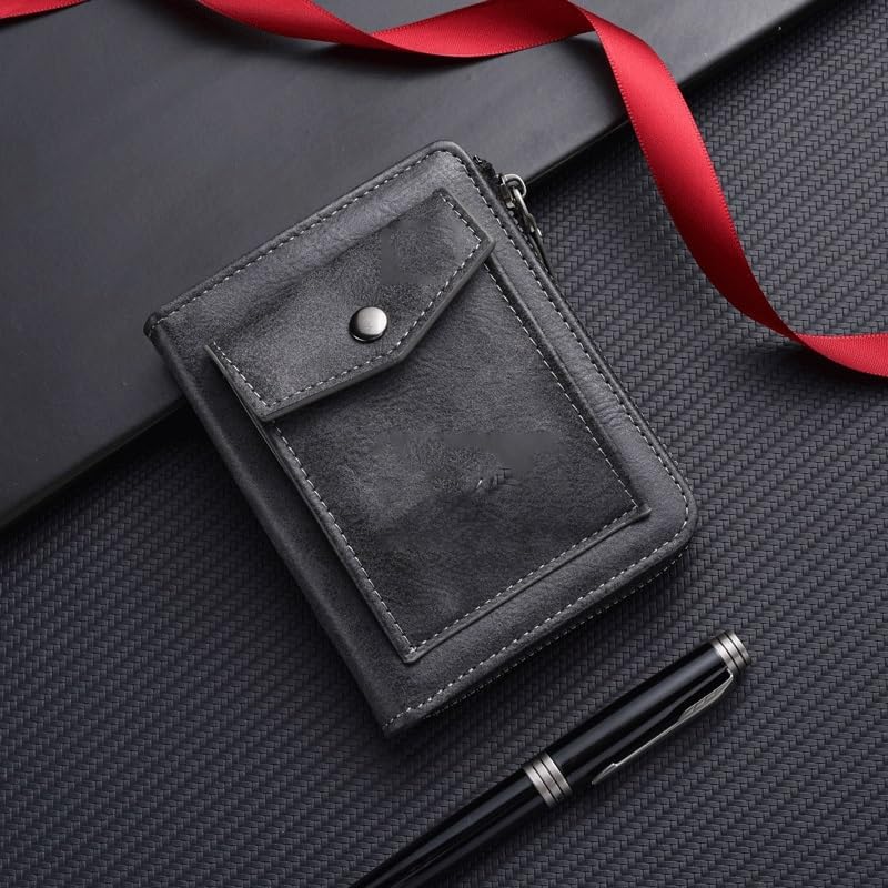 VIDI PU Leather Vertical Wallet Simple Coin Purse Men's Short