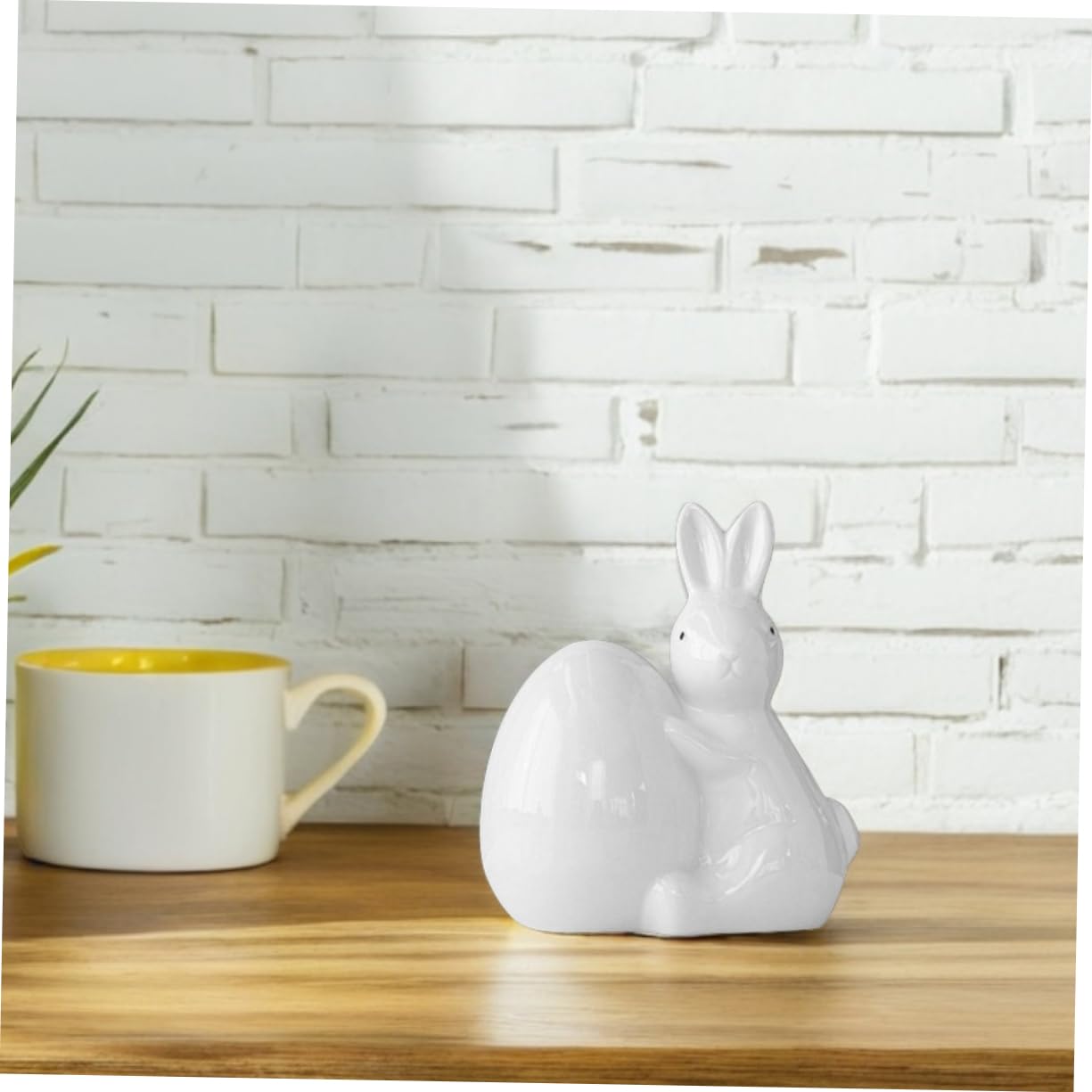 ABOOFAN 2 Pezzi Di Portaconigli Pasquali in Ceramica Fatti A Mano Ornamenti Decorativi Per Il Soggiorno Statuette Di Animali Non Verniciate Decorazioni Pasquali