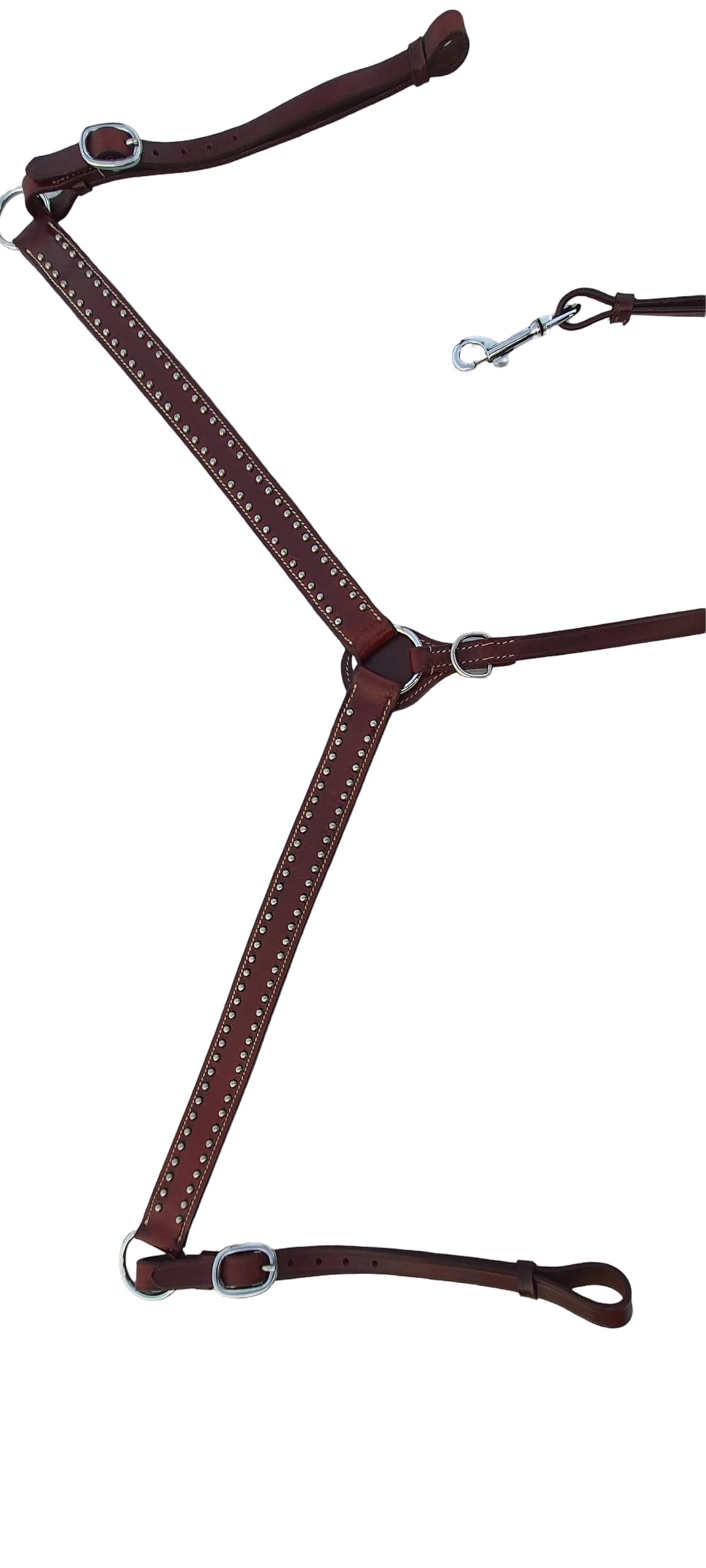 Collar de pecho occidental de cuero de primera calidad para montar a caballo, cómodo cuello de pecho (marrón)
