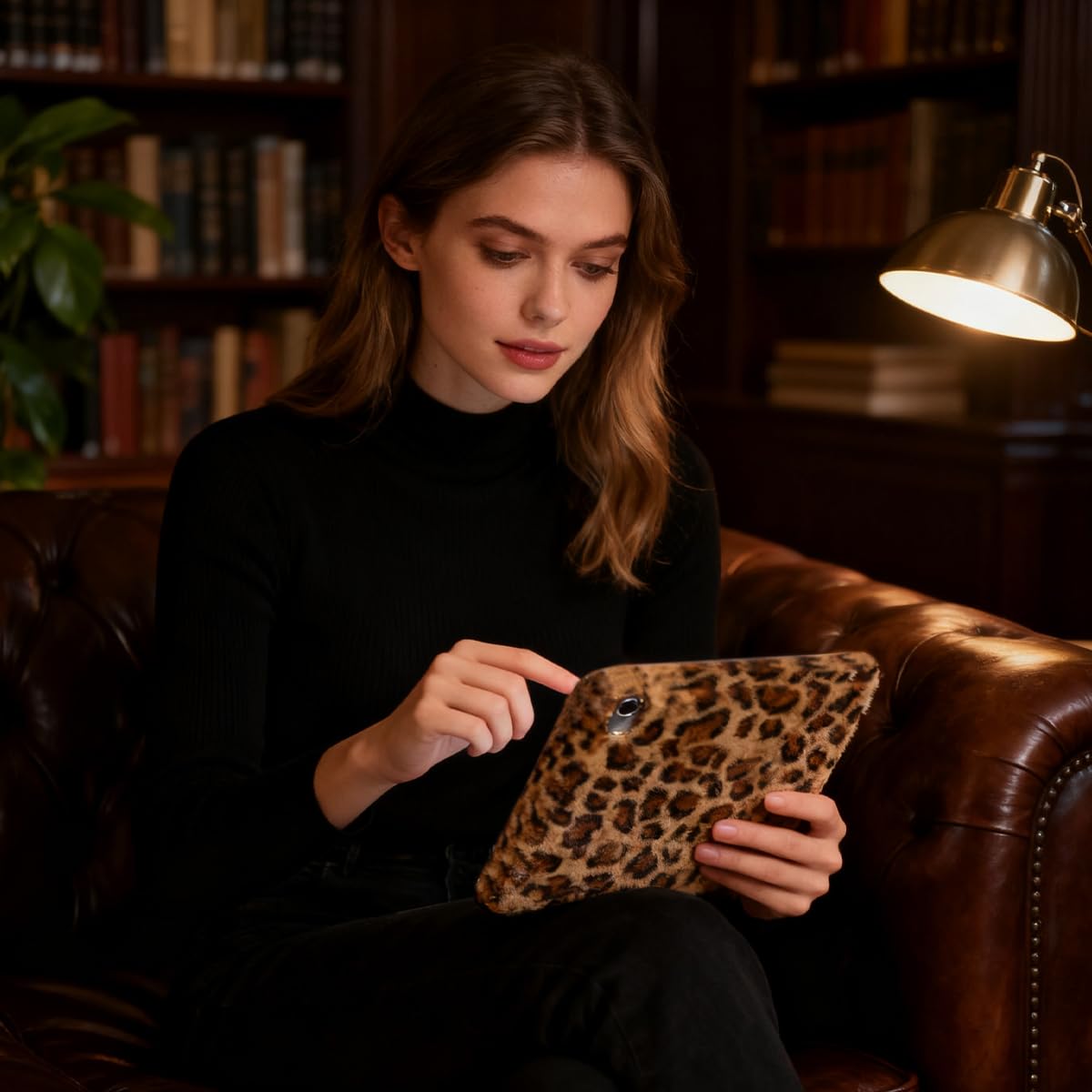 Plush Leopard Print for iPad Case-Compatible with 10.9" for IPad 10th Gen (2022) & 11th Gen (2025), for IPad 7th/8th/9th Gen 10.2"-with Charging Stylus Slot for Parties (iPad 7th/8th/9th 10.2")