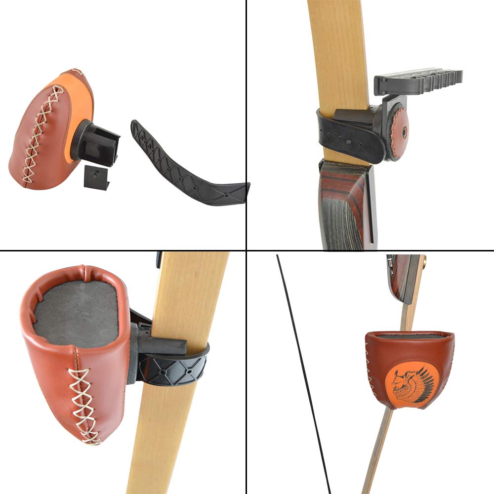 Recurve Bogenköcher Aus Leder – Für 4 Pfeile, Mit Schnellspannsystem, Braun
