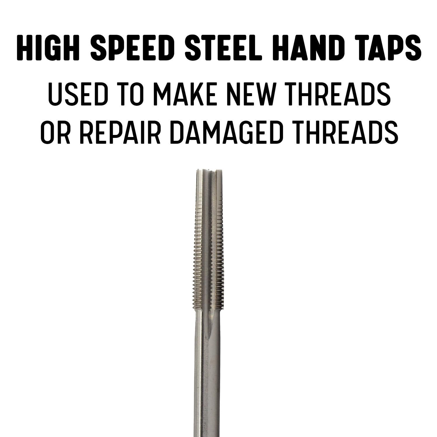 Alfa Tools CSMTB70822 9mm - 1.25mm Carbon Steel Metric Hand Tap Bottoming (3 Pack),