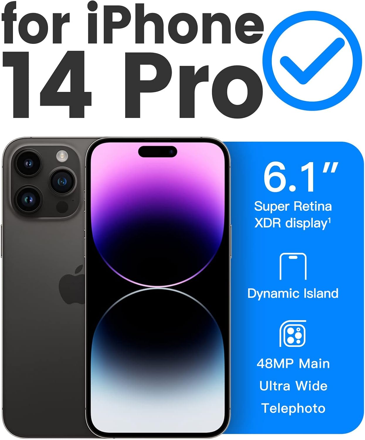 Mkeke Magnetic Designed for iPhone 14 Pro Case with Magsafe [Military Grade Drop Protection] [Not Yellowing] Shockproof Phone Case for Apple iPhone 14 Pro 2022 Black