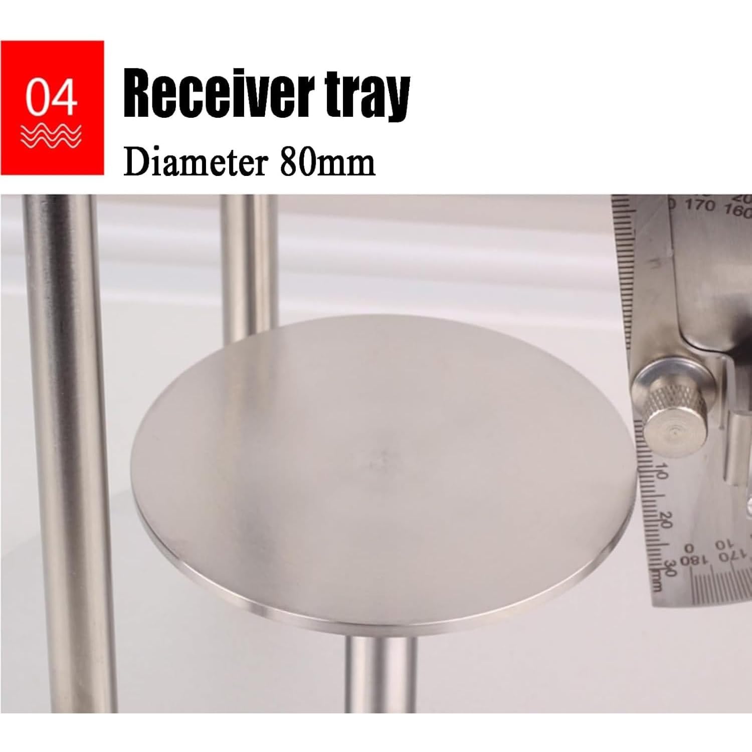 Tester kąta spoczynku proszku, przyrząd do pomiaru kąta osadzania kurzu, lejek ze stali nierdzewnej 60°±0,5°, dysk 80 mm, port wylotowy 5 mm do pomiaru proszku