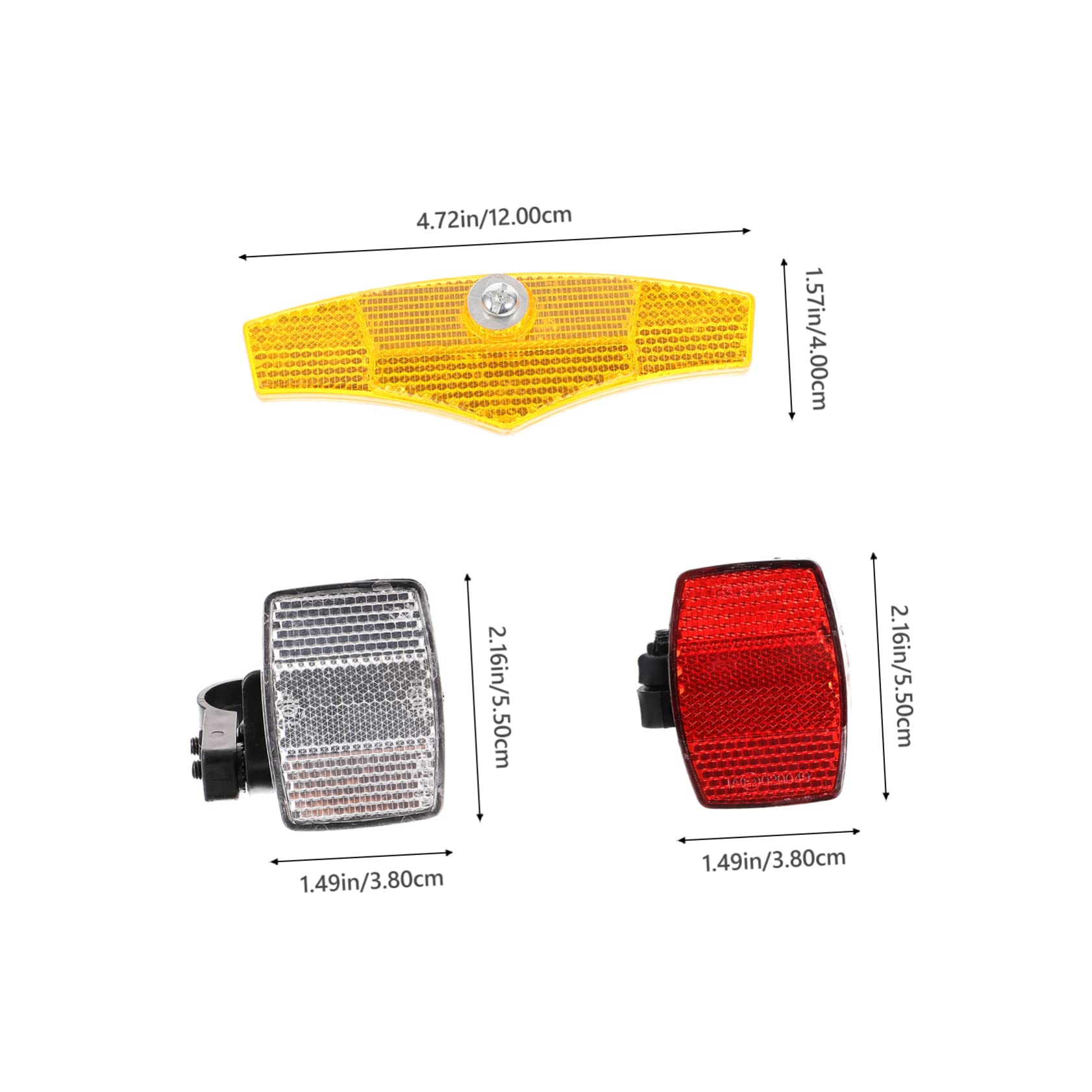 Mikikit 1Set Bike Light Reflector Front Rear Reflectors for Enhanced Safety Durable Easy Installation No Batteries Required for Night Riding Road