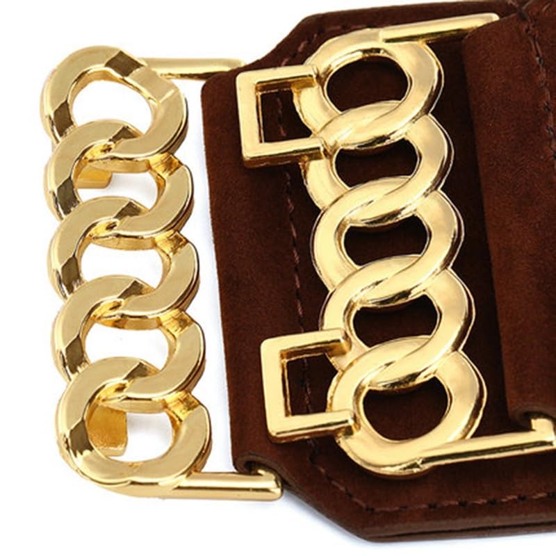 Women's Suede Elastic Wide Belt Decorative Elastic Waist Seal3