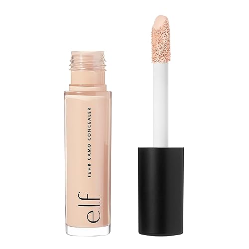 e.l.f. - Corrector cosmético, 16 horas de duración, cobertura completa, altamente pigmentado, acabado mate, color dorado medio (Medium Golden),