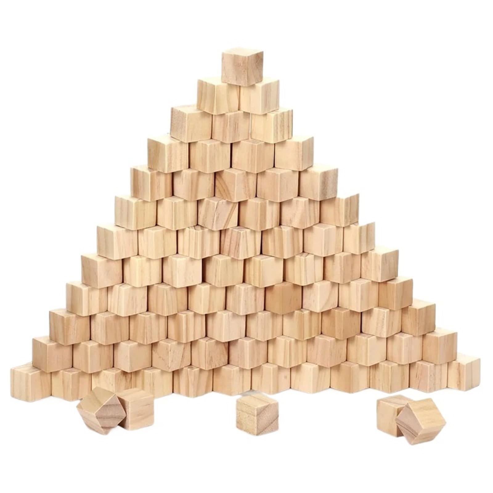 LSNNMU 100 Pcs 2cm Wooden Cubes, Unfinished Natural Block Blank Cube for DIY Project Craft Making Painting for Crafts