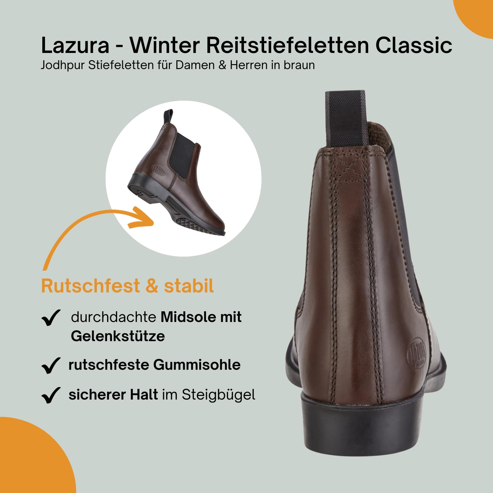 Lazura - Jodhpur Winter Reitstiefeletten Classic – Gr. 36-45