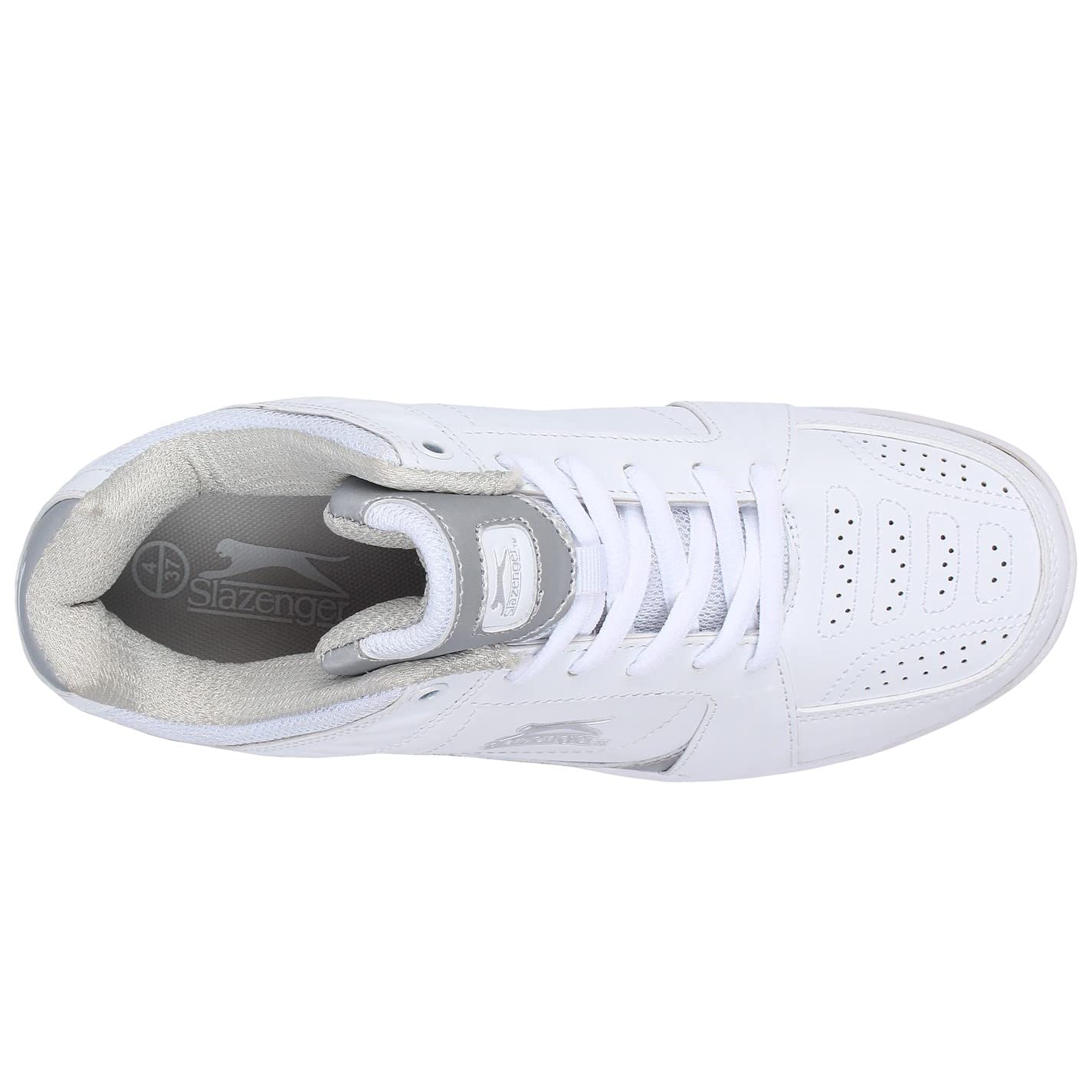 Slazenger Damskie buty tenisowe buty sportowe buty tenisowe sznurowane, biały - biały srebrny - 38 EU
