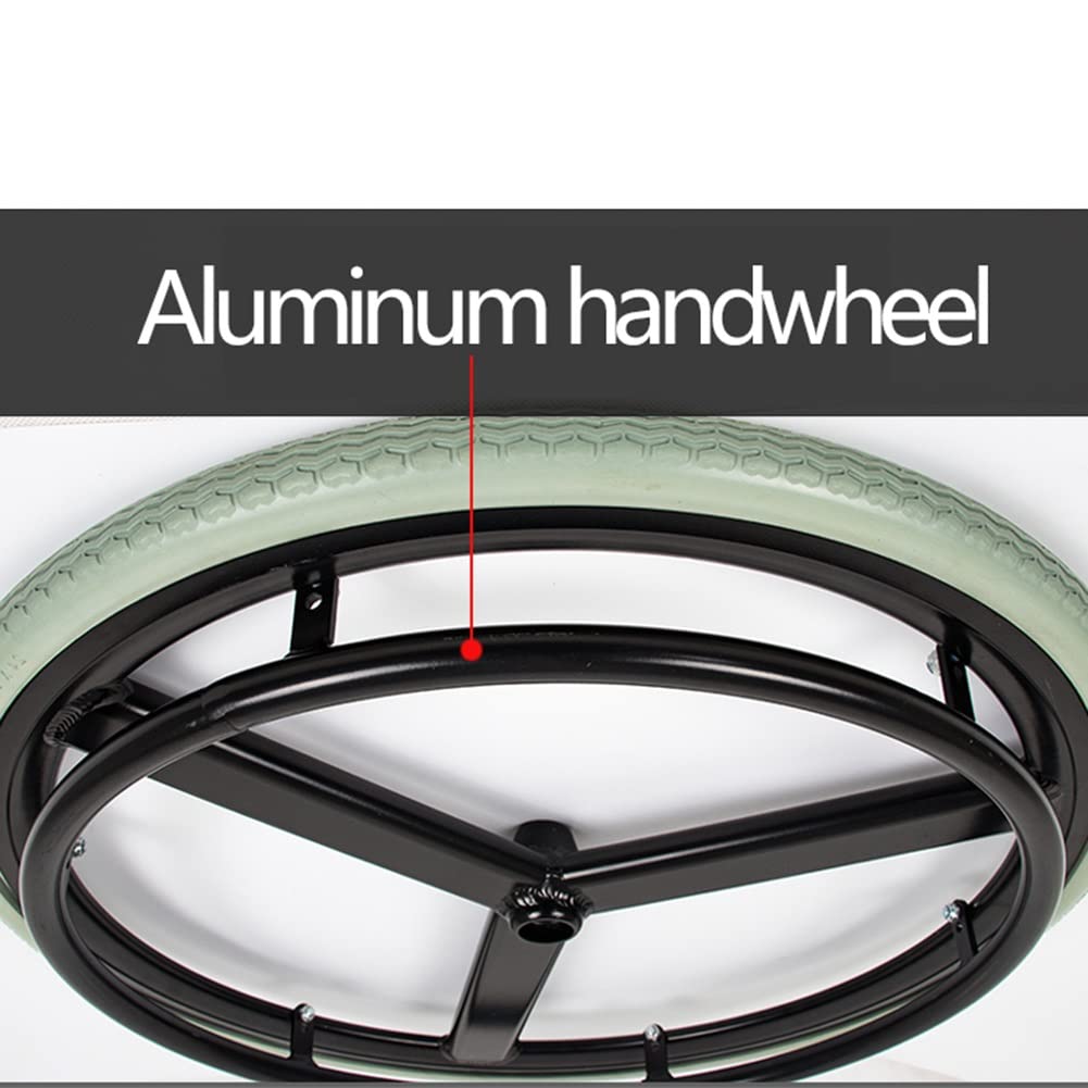 Ruedas Traseras de Repuesto de 24 Pulgadas para Silla de Ruedas (2), Ruedas Giratorias Sólidas de Pu para Silla de Ruedas, Buje Y Volante de Aluminio, Rodamiento de 17 Mm (11/16 ")/Gray/24 X