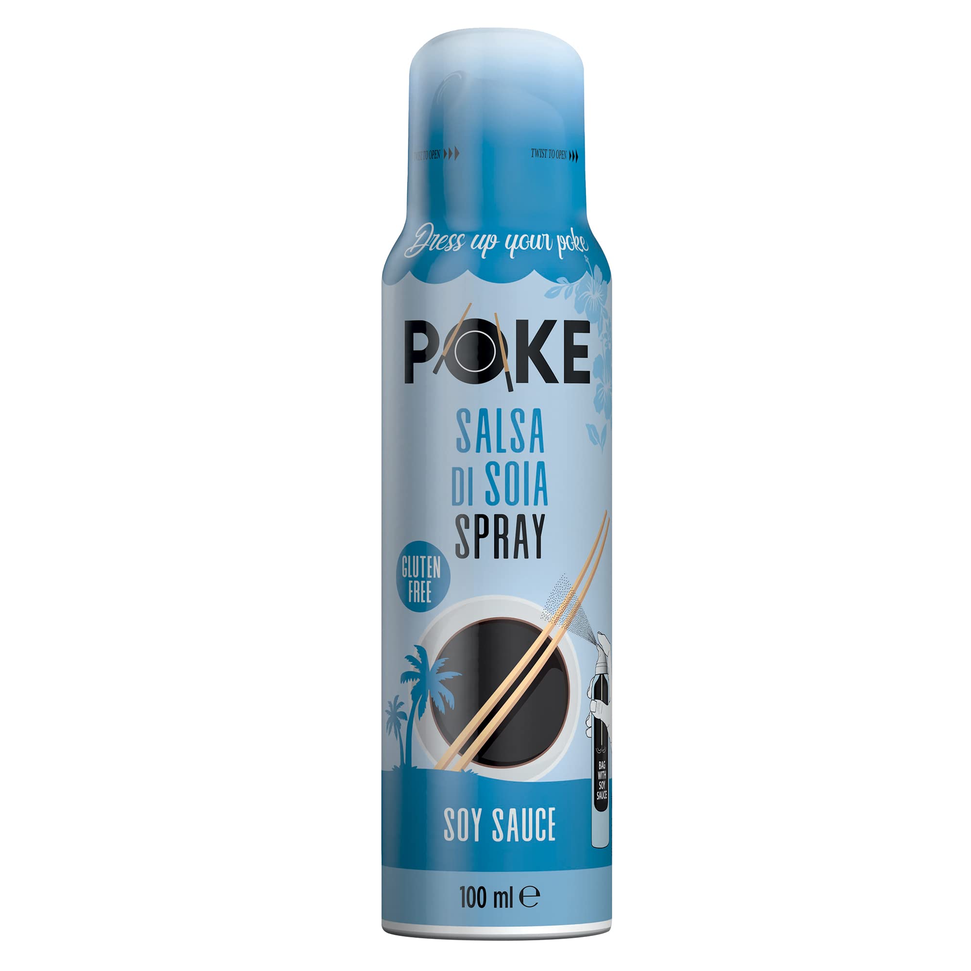 Poke Set de 4 x 100 ml, aceite de aguacate, sabor a lima y pimienta rosa, aromatizado con Yuzu y salsa de soja en spray - 100% natural, 100% ligero, 100% fácil-salud y bienestar - Dress Up Your Poke!