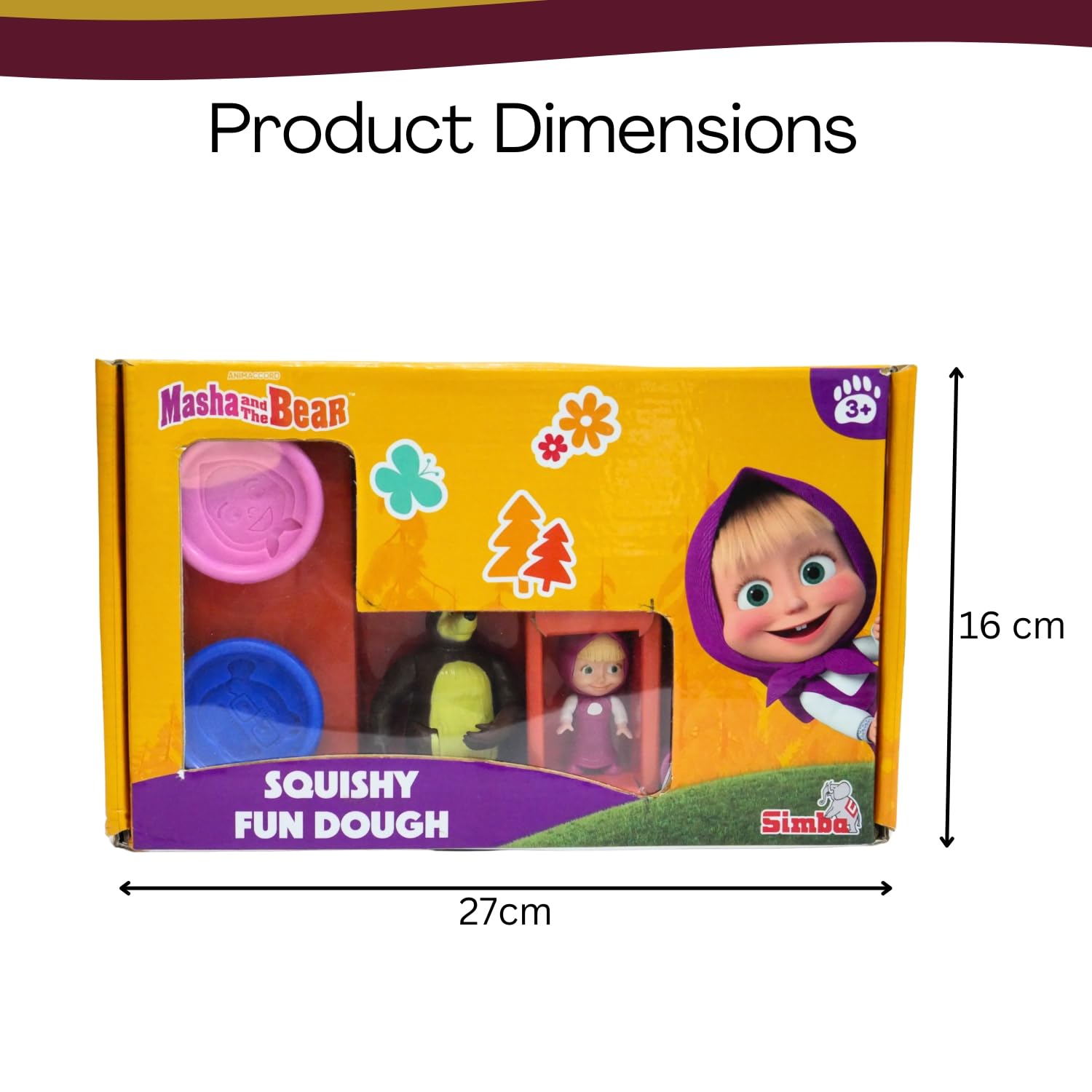Simba Masha and The Bear Squishy Fun Dough Play Set with Moulds and Figure, Ages 3+ 1