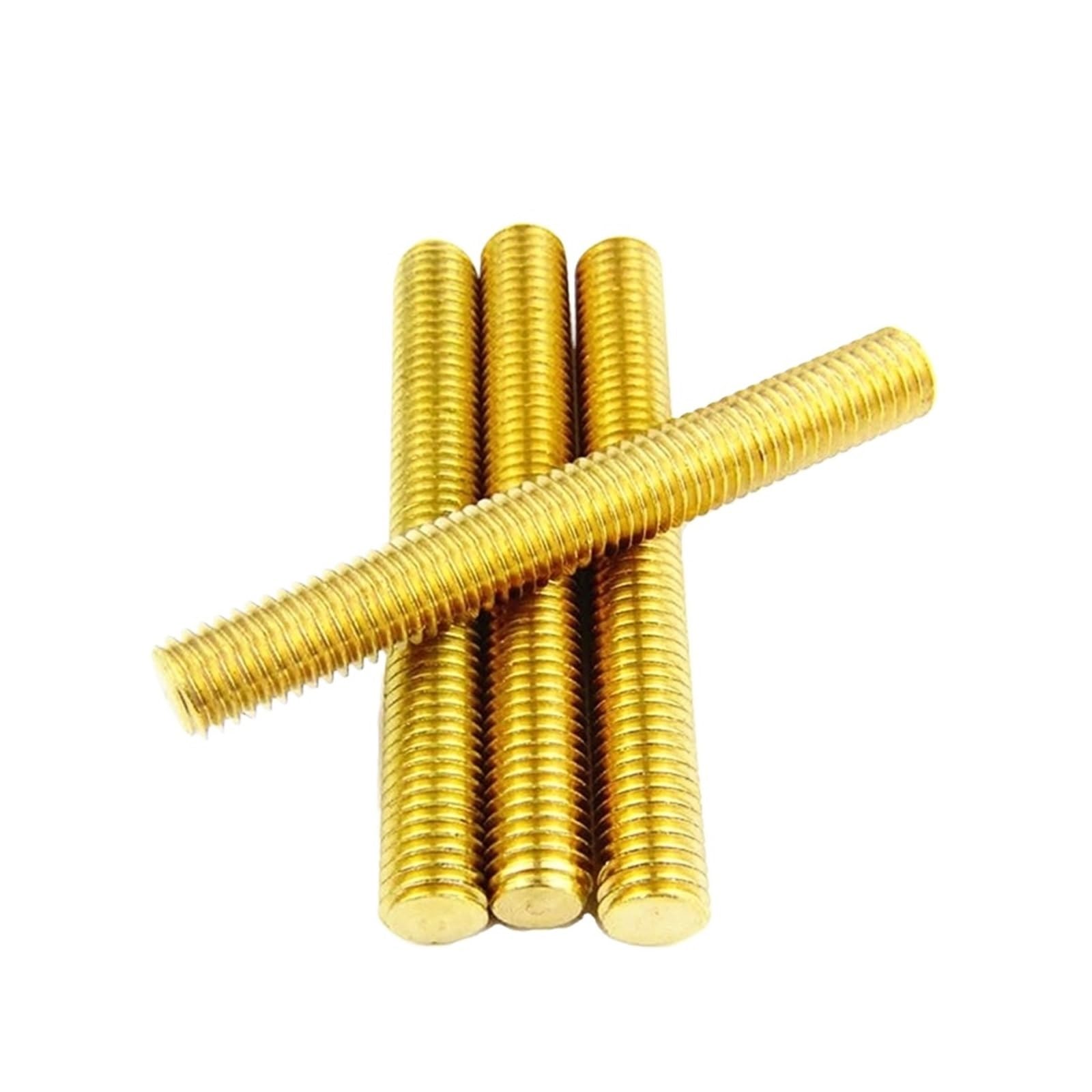BHYTAF Threaded Rod Brass Thread Rod M3 M4 M5 M6 M8 M10 M12 M14 M16 L 20mm to 200mm Brass Metric Bolt Full Solid Brass All Thread Rod Bar Studs (1PCS)(35mm M10)